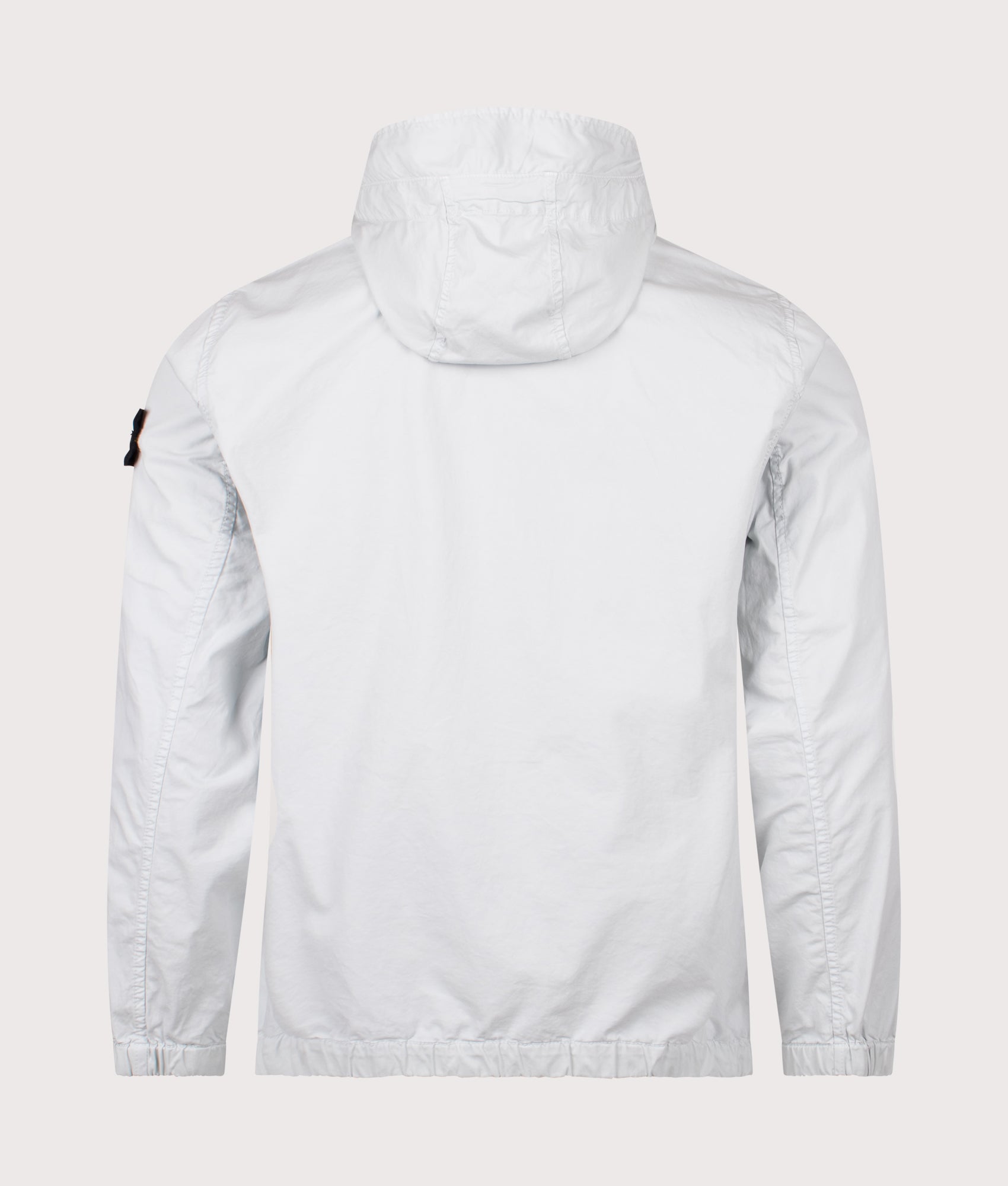Stone Island Hooded Field Jacket in Sky Blue at EQVVS Menswear. Back shot.