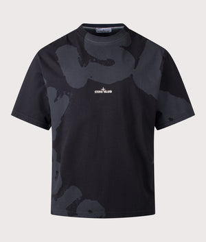 Whirlwind Type' Print T-Shirt in Black | STONE ISLAND | EQVVS