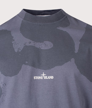 Whirlwind Type' Print T-Shirt in Blue Grey | STONE ISLAND | EQVVS