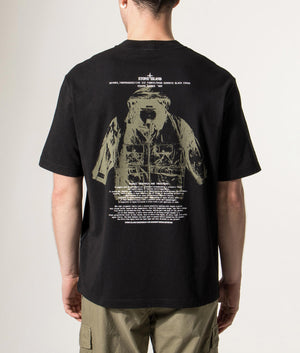 Archivio' print T-Shirt in Black | STONE ISLAND | EQVVS
