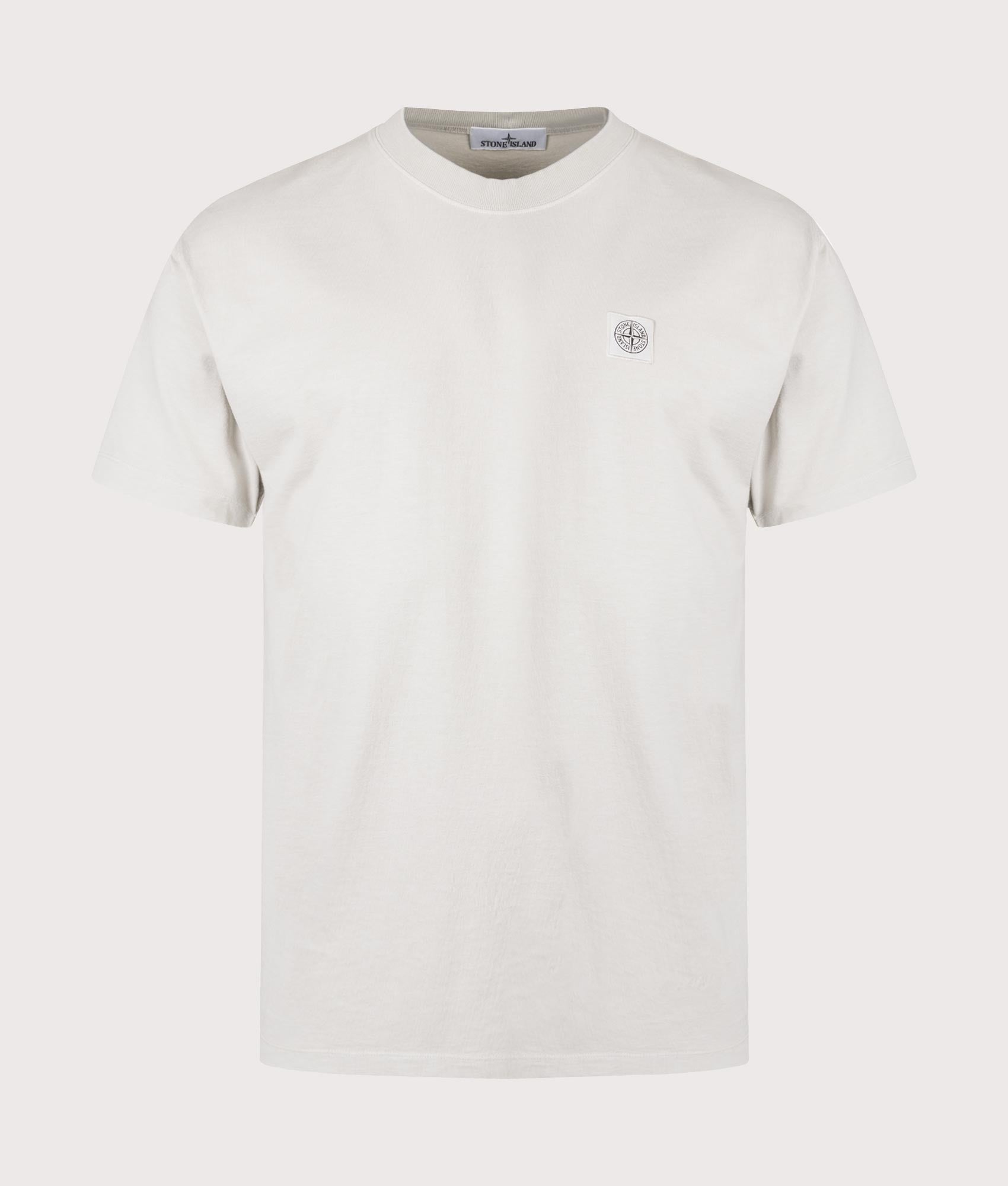 Stone Island Compass Patch T-Shirt in Pearl Grey at EQVVS Menswear. Front shot.