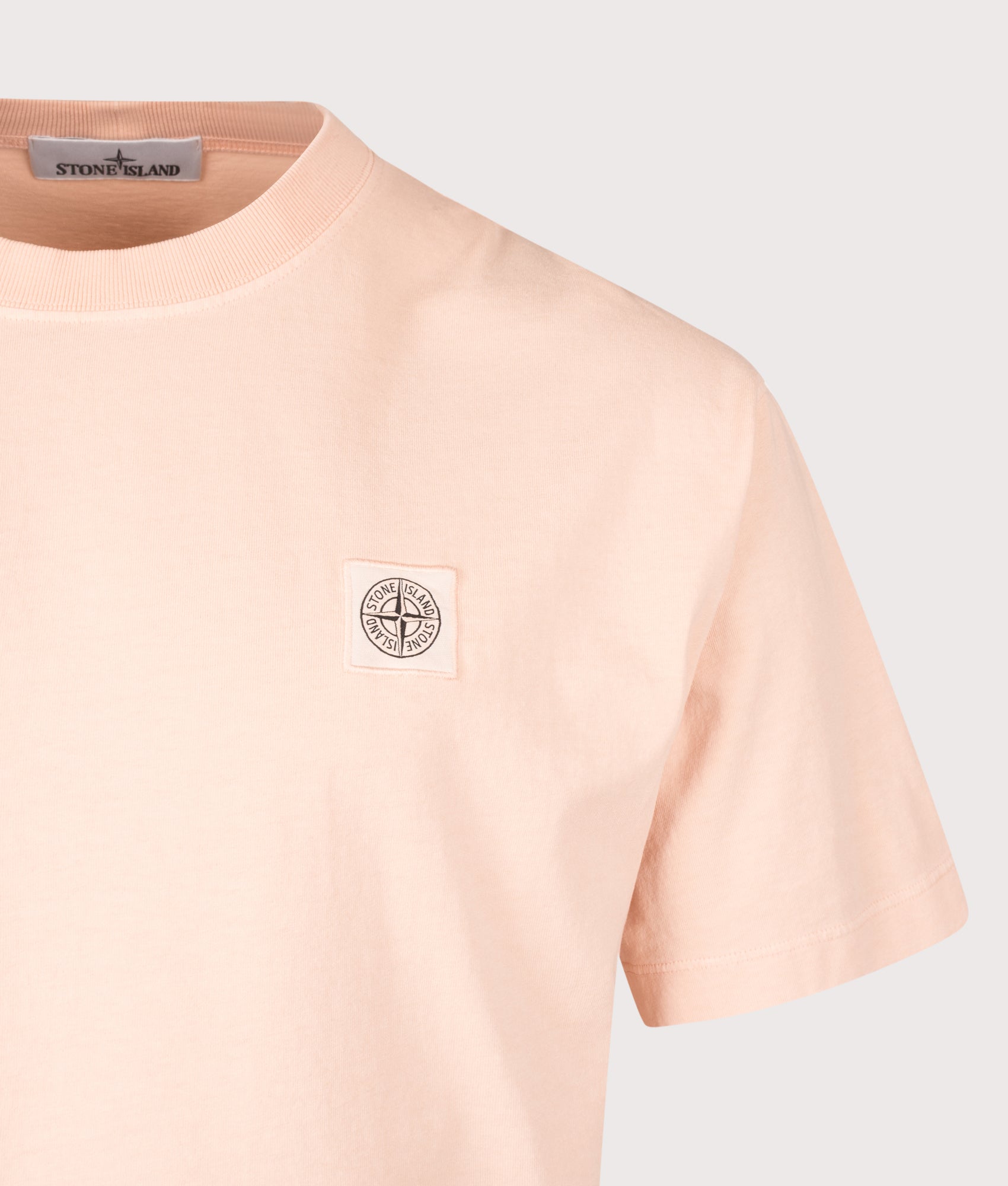 Compass Patch T-Shirt in Chalk Pink | 100% Cotton | Stone Island | EQVVS | Detailed shot 