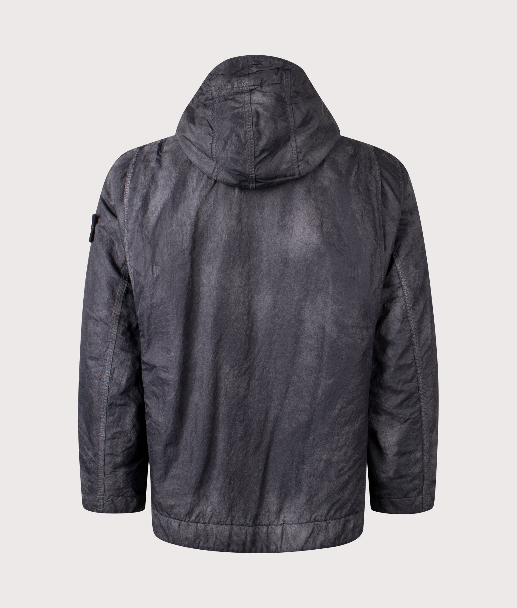 Stone Island Dense Nylon-TC Hand Sprayed Reflective Jacket in Black at EQVVS Menswear. Back shot