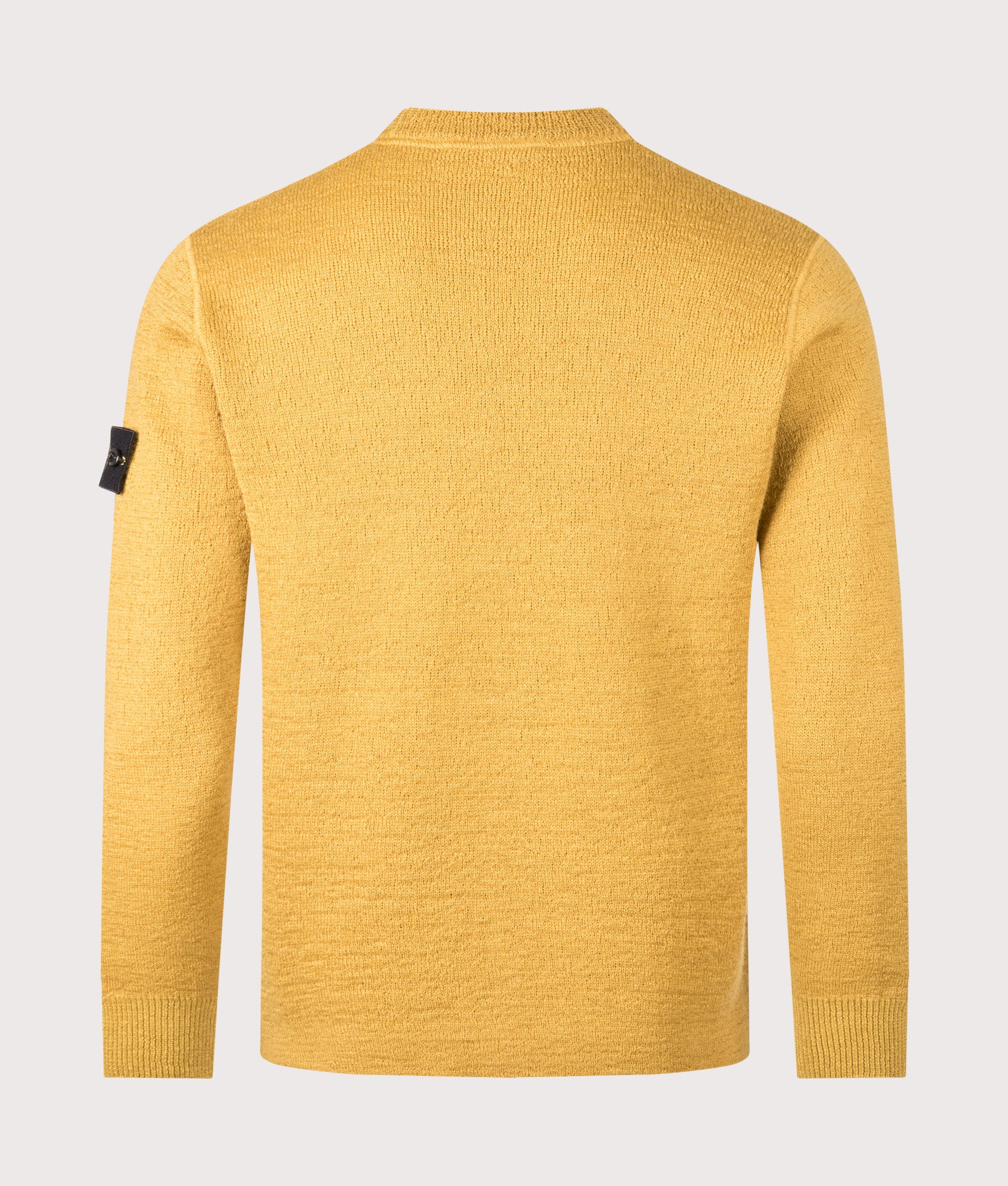 Relaxed Fit Rubberised RWS Wool Jumper in Mustard | Stone Island | EQVVS | Back shot 