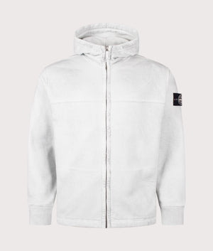 Oversized Reflective Zip-up Hoodie in Sky Blue | STONE ISLAND | EQVVS