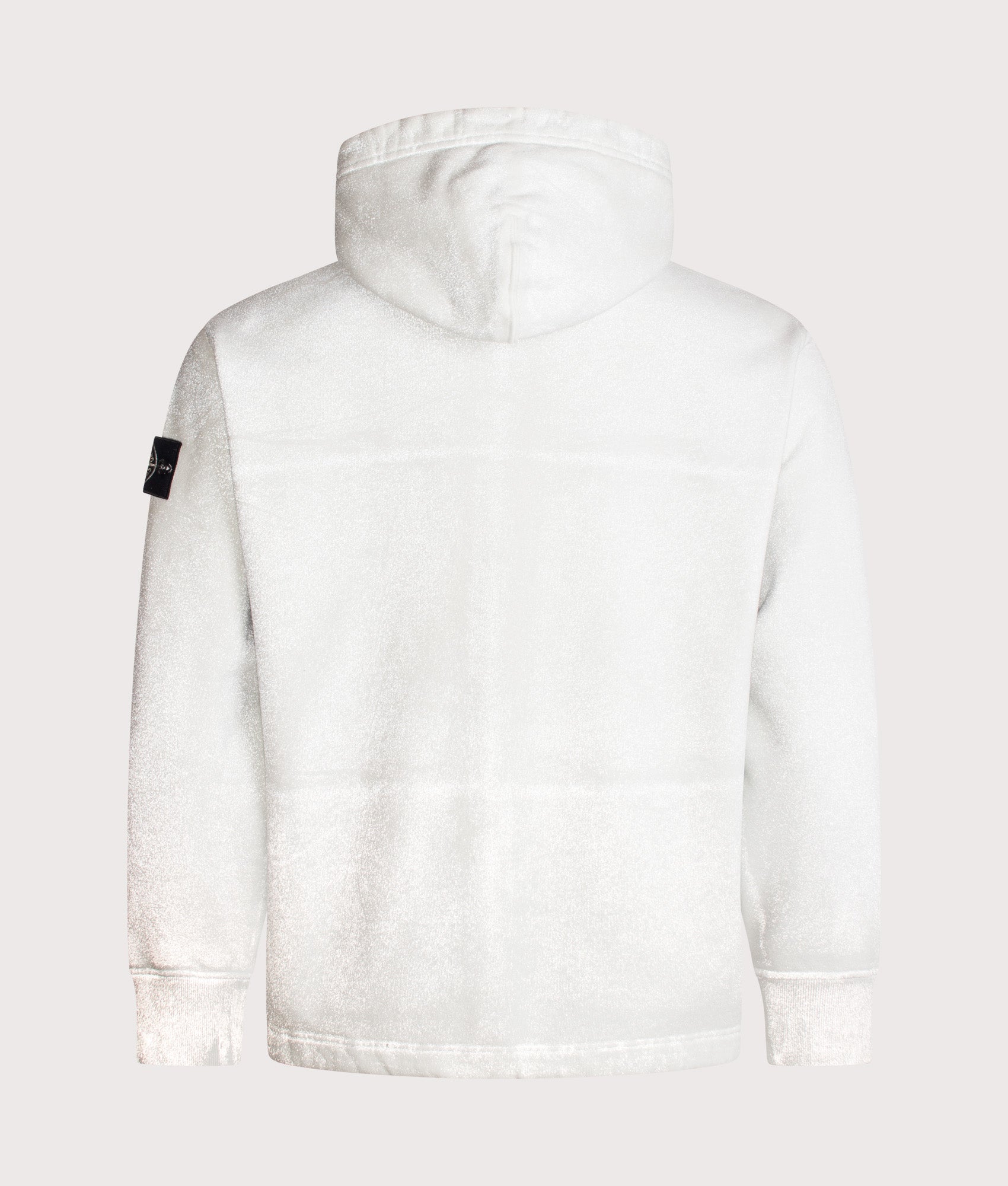 Stone Island Oversized Reflective Garment Lamination Zip-up Hoodie in Sky Blue at EQVVS Menswear. Reflective back shot.