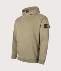 Malfilé Fleece 'Old' Effect Hoodie: V015G Military Green 
