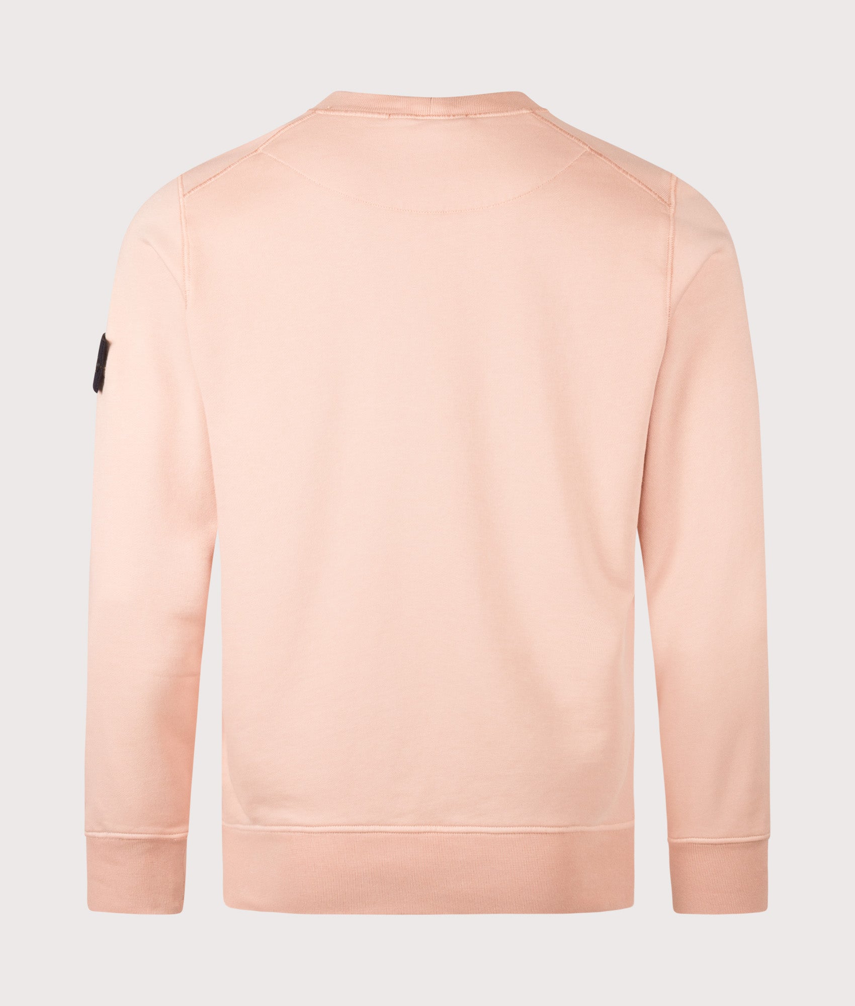 Stone Island Organic Cotton Sweatshirt in Chalk Pink at EQVVS Menswear. Back shot.
