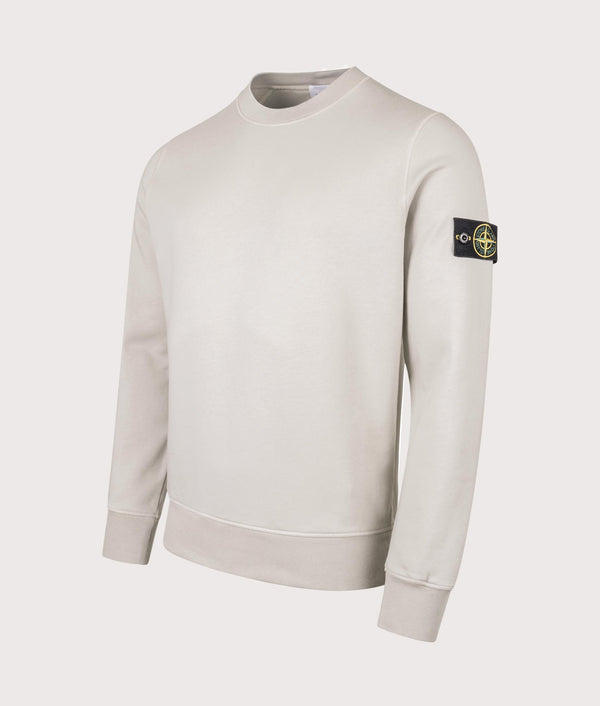 Organic Cotton Sweatshirt in Pearl Grey | STONE ISLAND | EQVVS