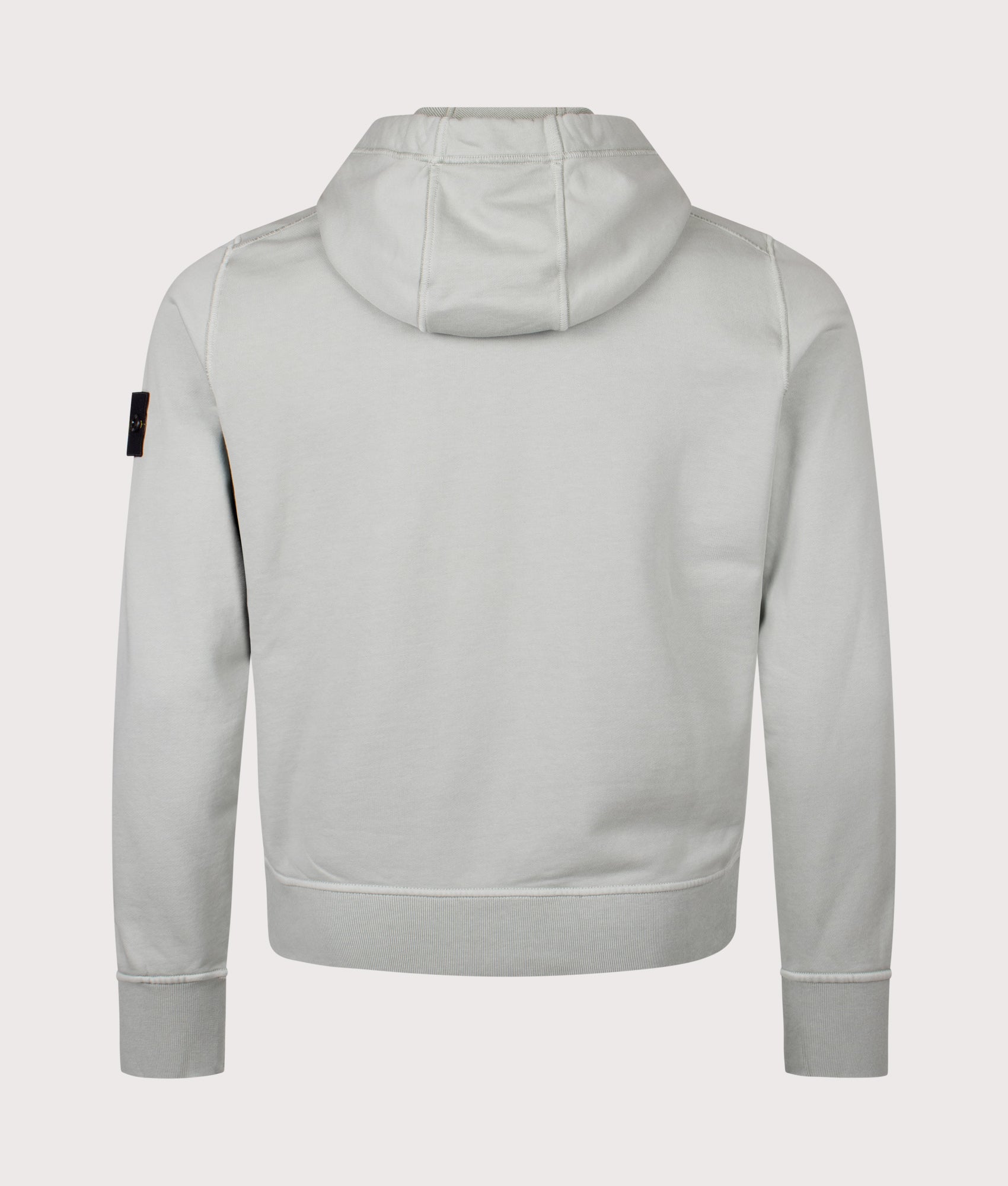 Stone Island Organic Cotton Hoodie in Sage at EQVVS Menswear. Back shot.