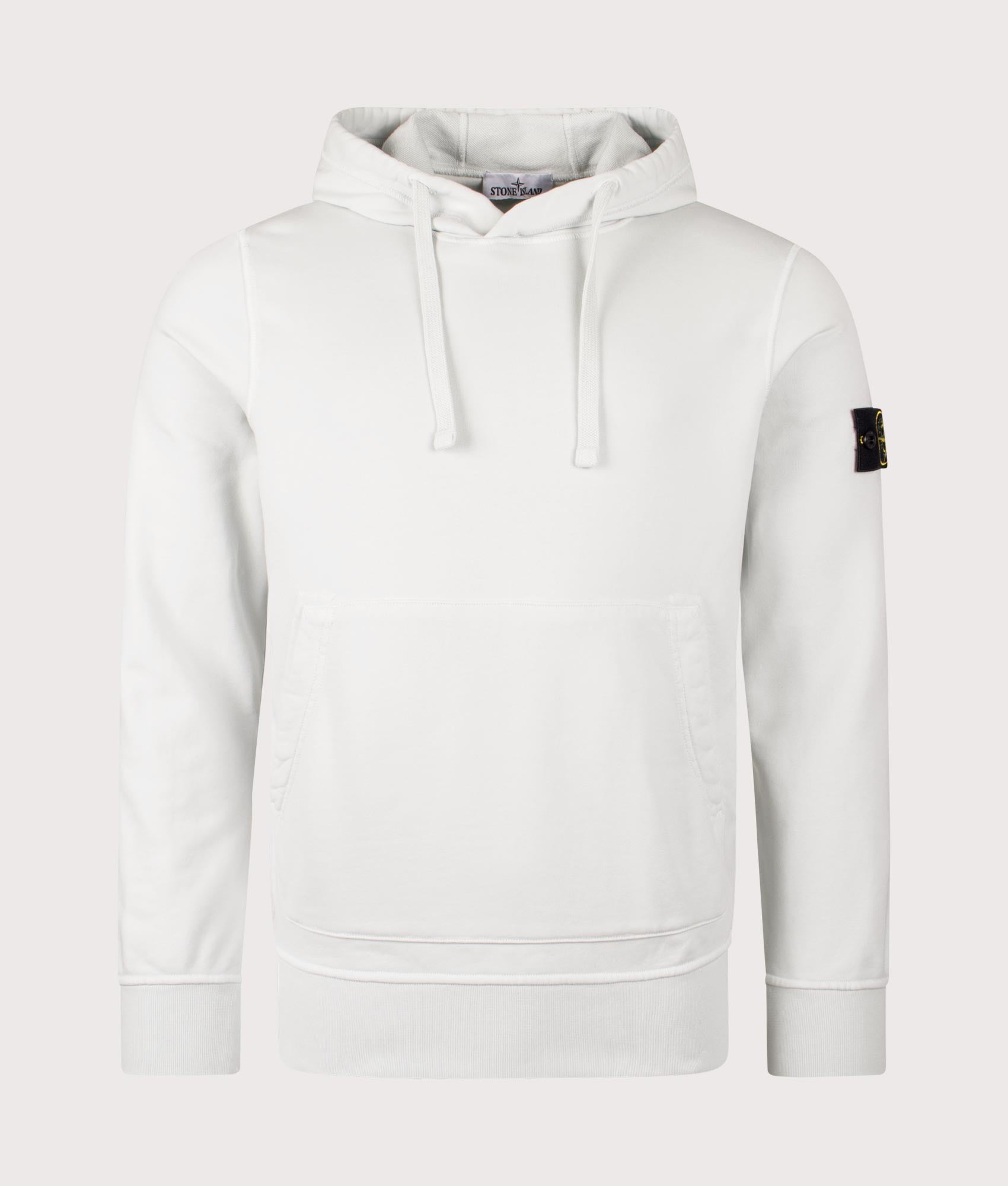 Stone Island Organic Cotton Hoodie in Sky Blue at EQVVS Menswear. Front shot.
