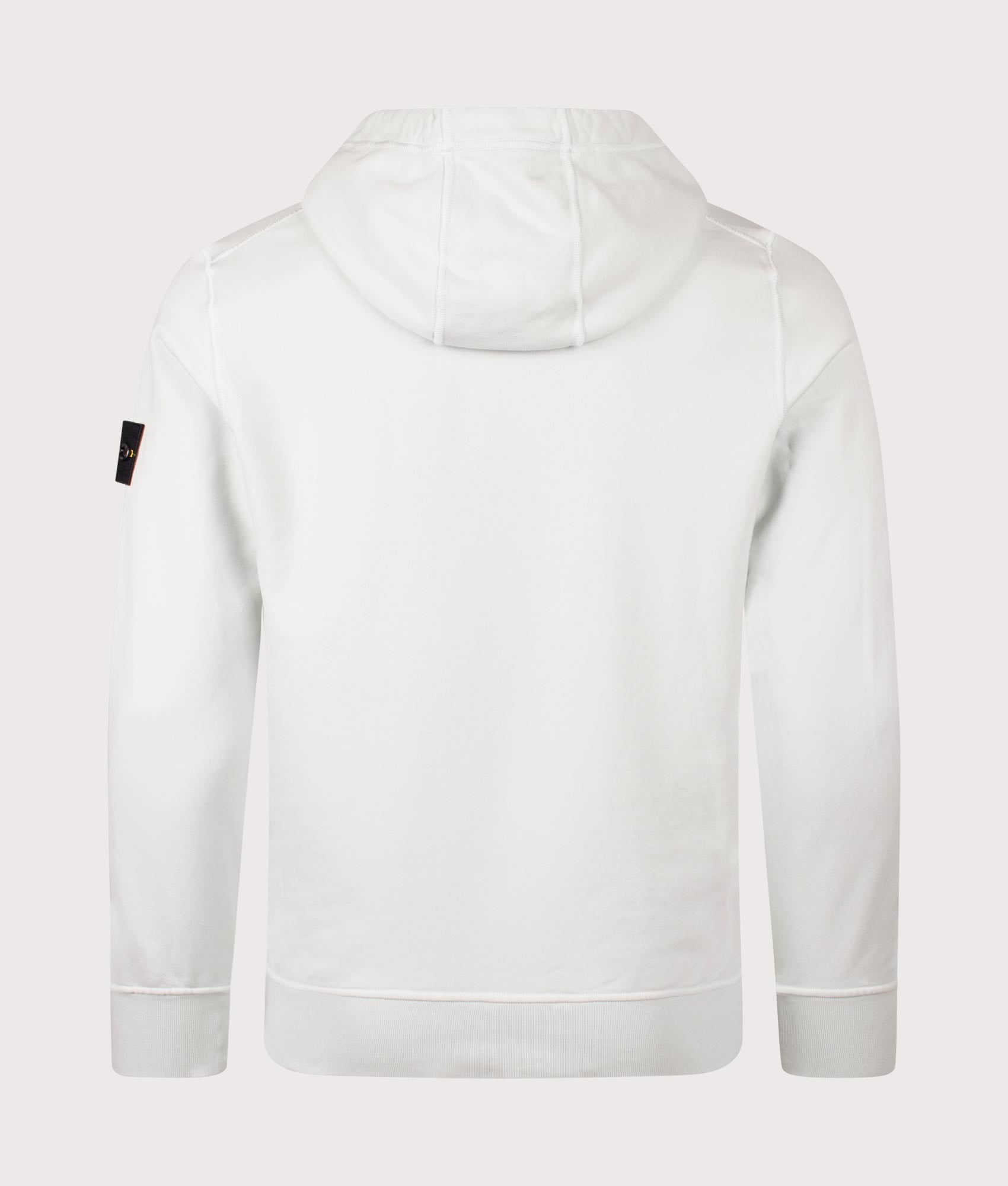 Stone Island Organic Cotton Hoodie in Sky Blue at EQVVS Menswear. Back shot.