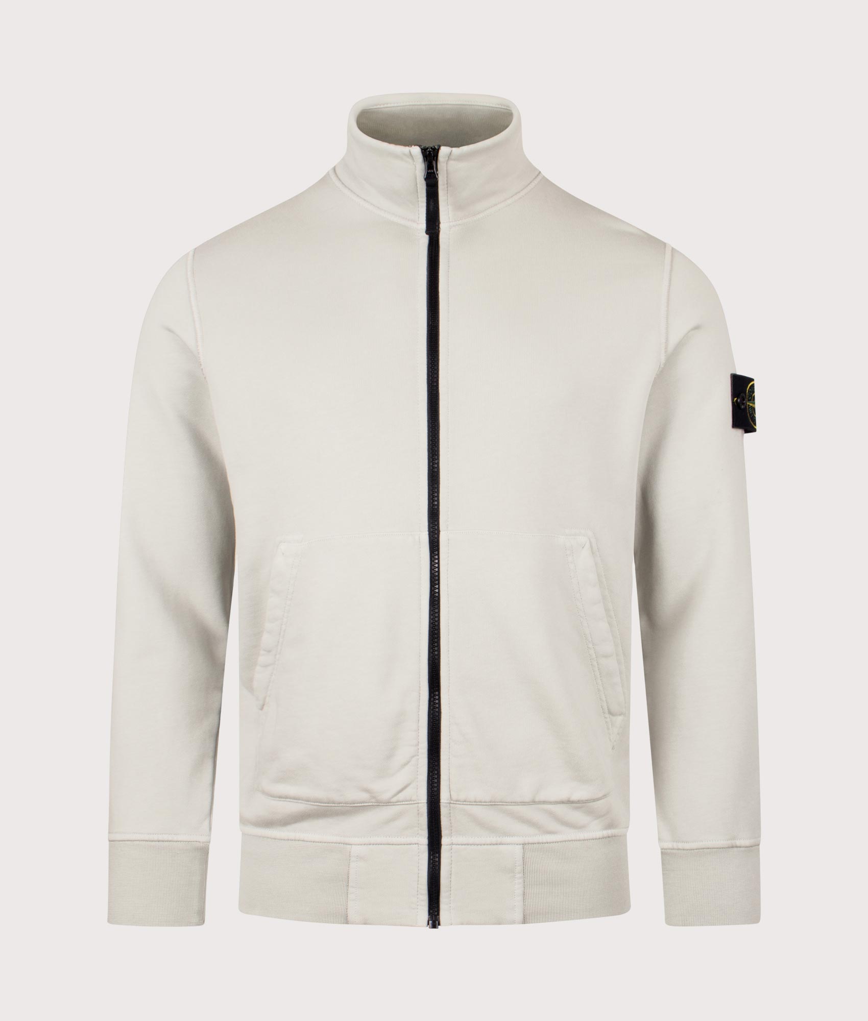 Organic Cotton Track Jacket in Pearl Grey | Stone Island | EQVVS | Front shot 