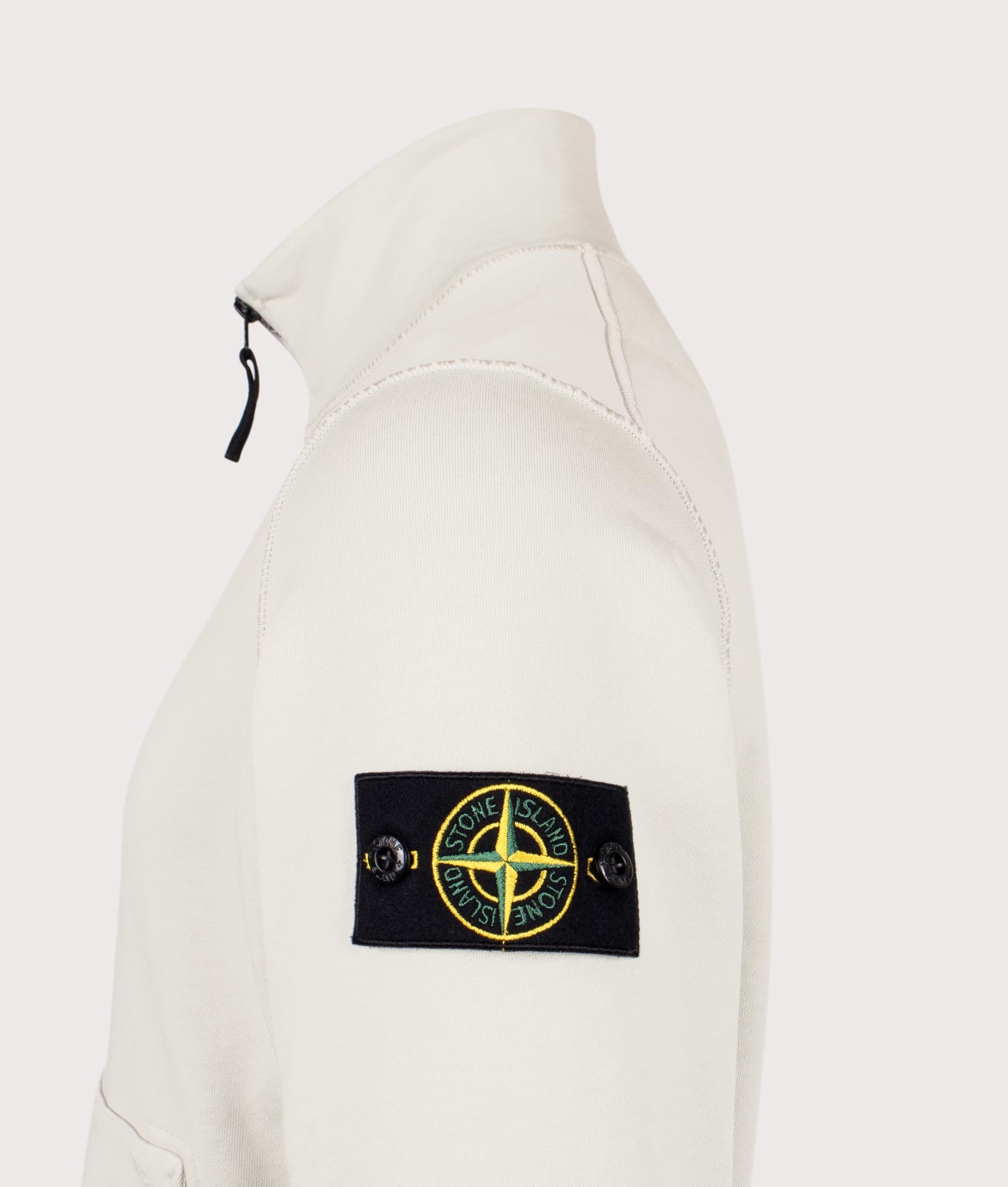 Organic Cotton Track Jacket in Pearl Grey | Stone Island | EQVVS | Side detail shot 