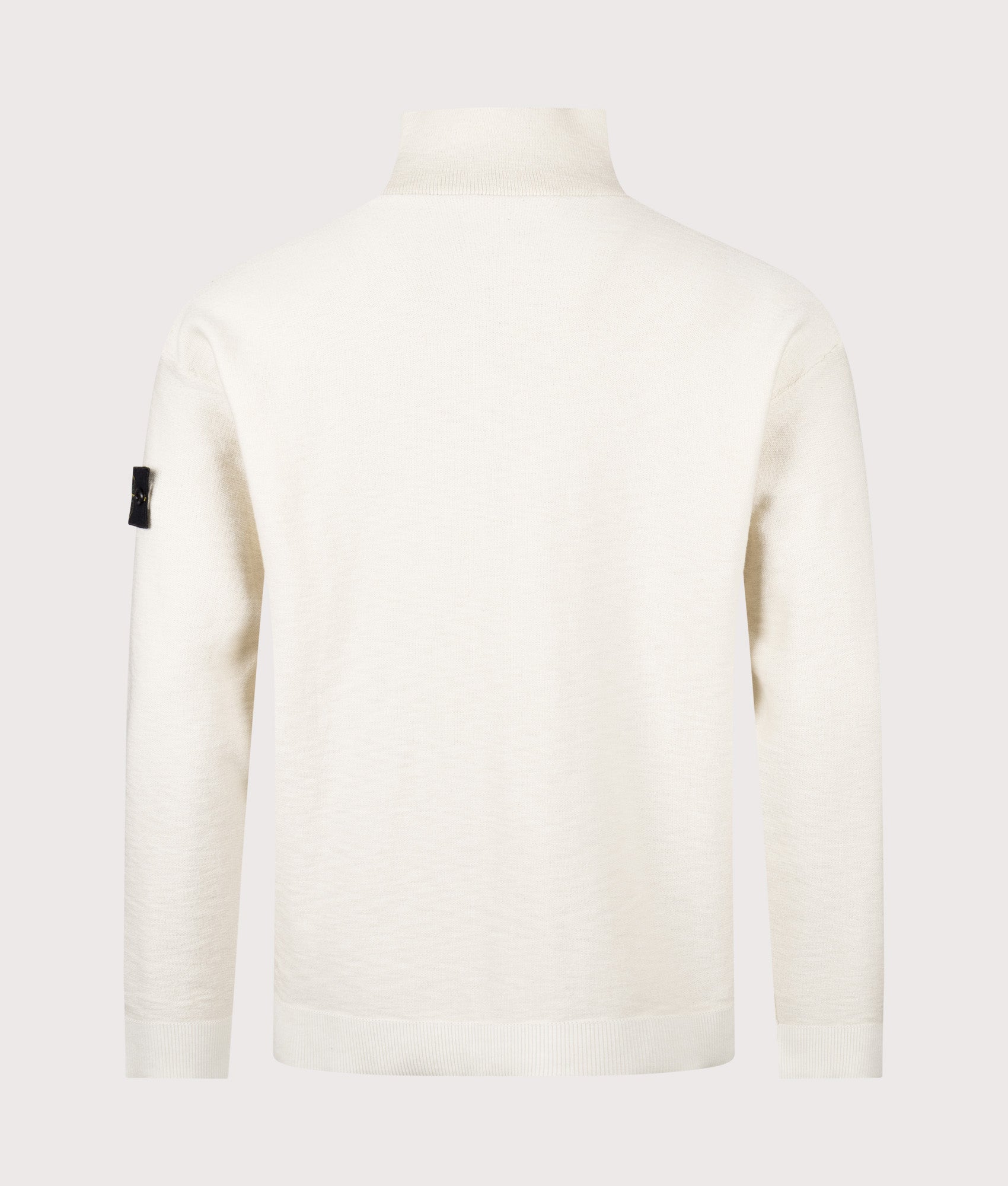 Stone Island Lightweight Quarter Zip Knit in Ivory at EQVVS Menswear. Back shot 