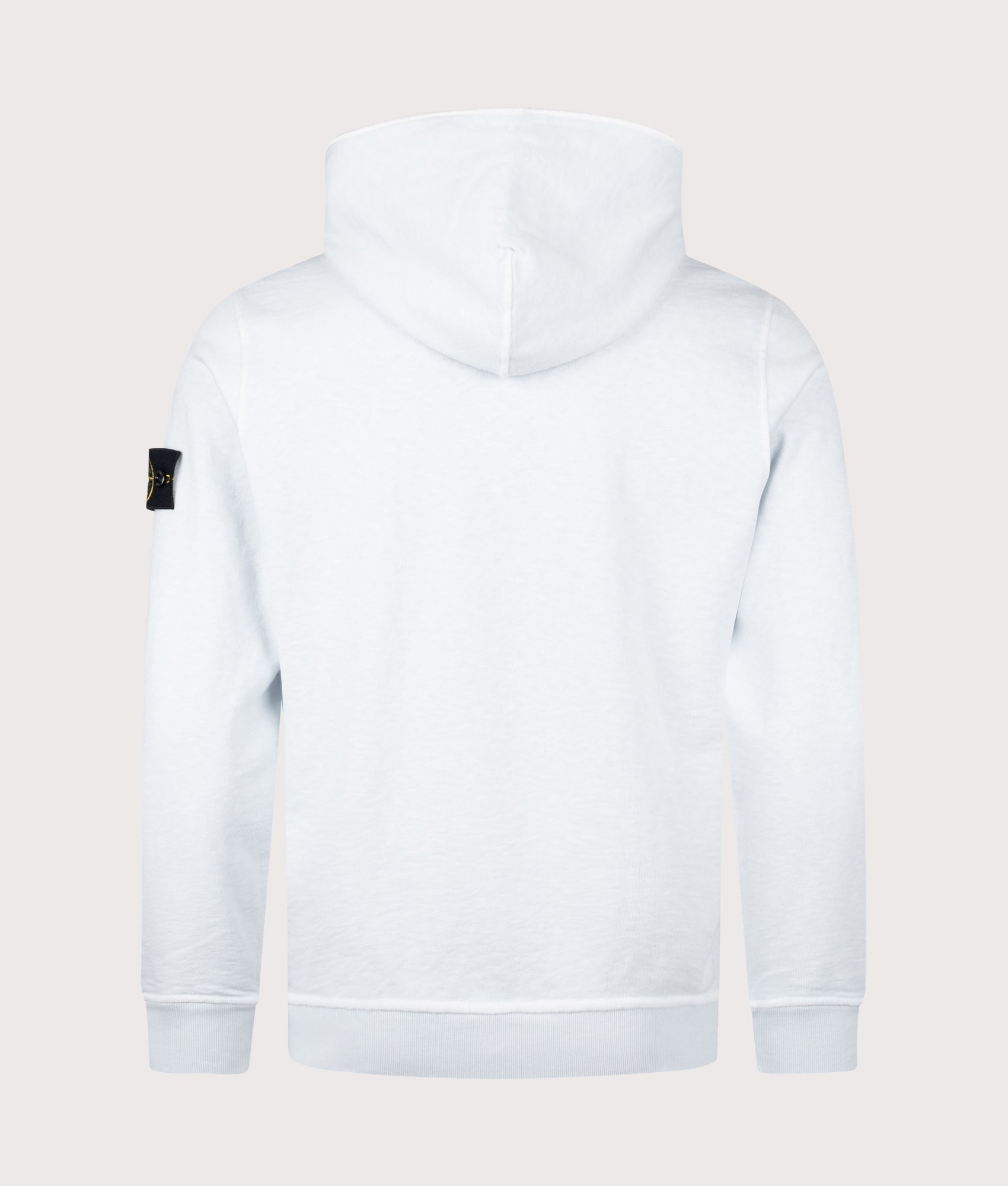 Stone Island release the Malfilé Fleece 'Old' Effect Hoodie in Sky Blue at EQVVS Menswear. Back shot.