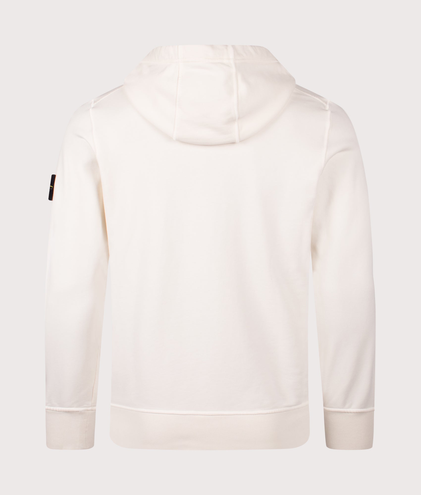 Stone Island Organic Cotton Hoodie in Ivory at EQVVS Menswear. Back shot.