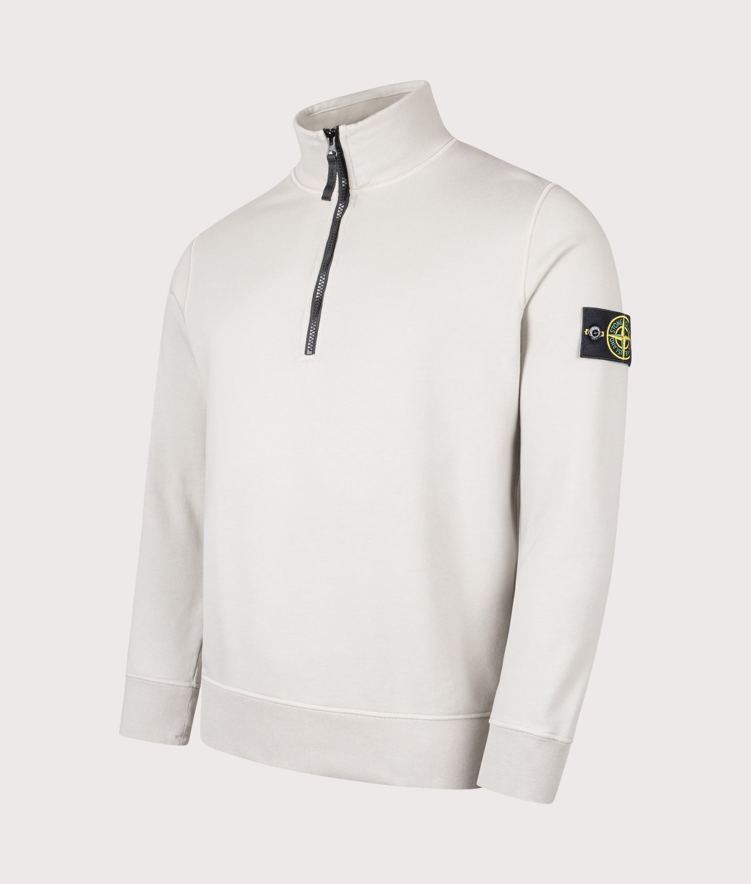 Quarter Zip Sweatshirt in Pearl Grey | STONE ISLAND | EQVVS