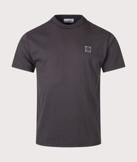 Slim Fit Organic Cotton 'FISSATO' Effect T-Shirt: V0065 Charcoal 