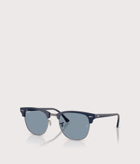 Clubmaster Classic Sunglasses: 687956 Matte Blue & Gunmetal-Blue Lens 