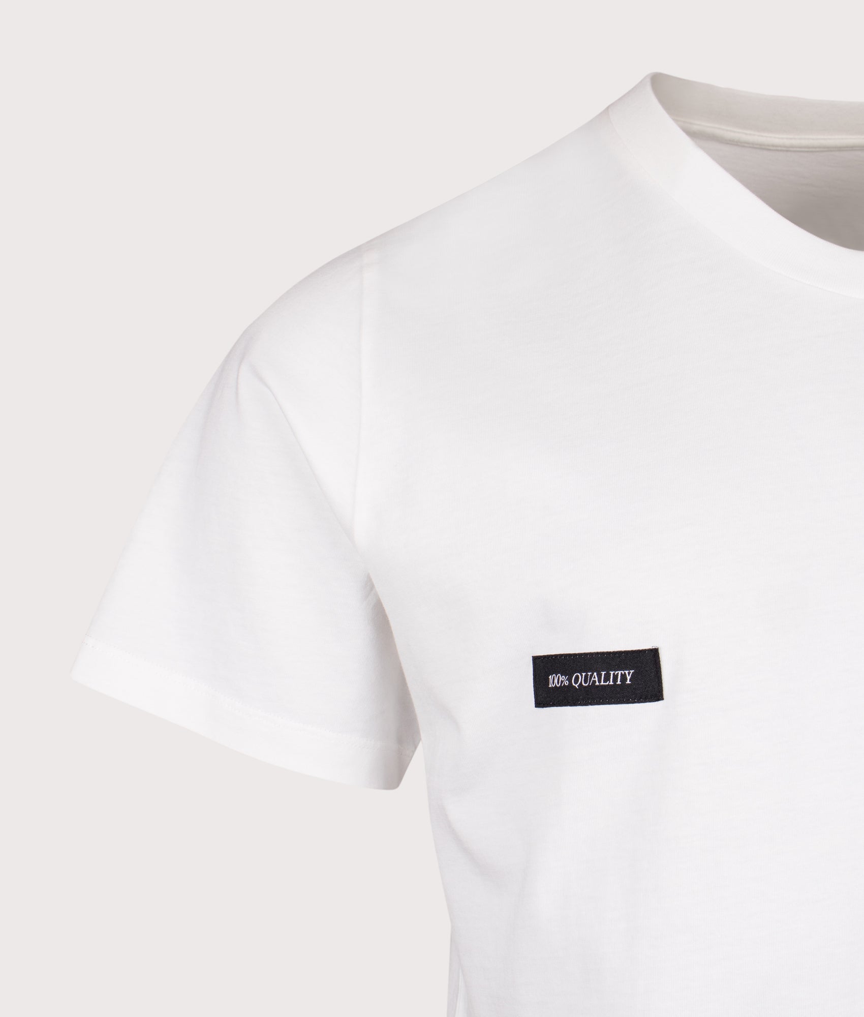 MM6 Maison Margiela Label Patch T-Shirt in Off White at EQVVS Menswear. Second detail shot.