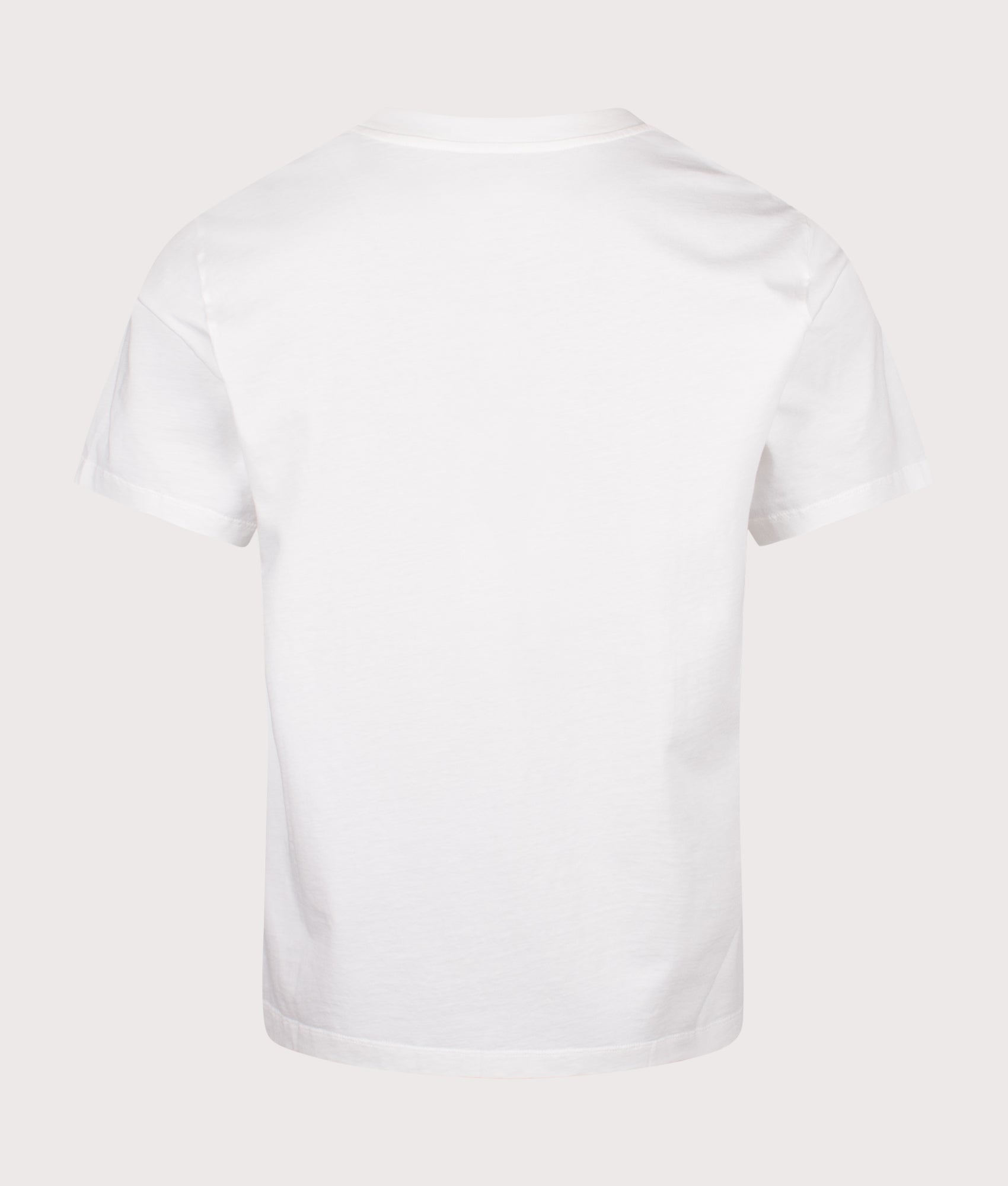 MM6 Maison Margiela Label Patch T-Shirt in Off White at EQVVS Menswear. Back shot.