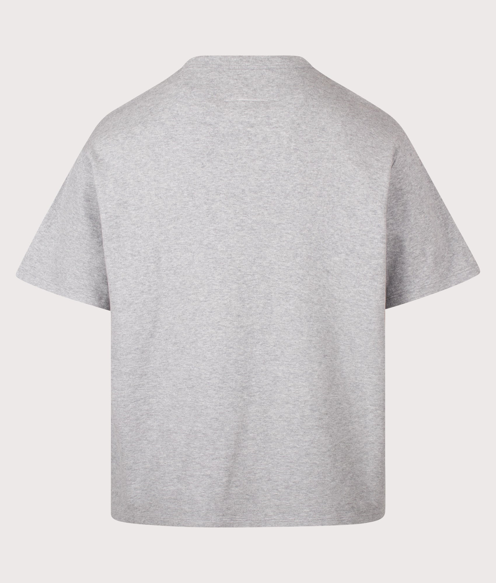 MM6 Maison Margiela Relaxed Fit T-Shirt in Grey Melange at EQVVS Menswear. Back shot.