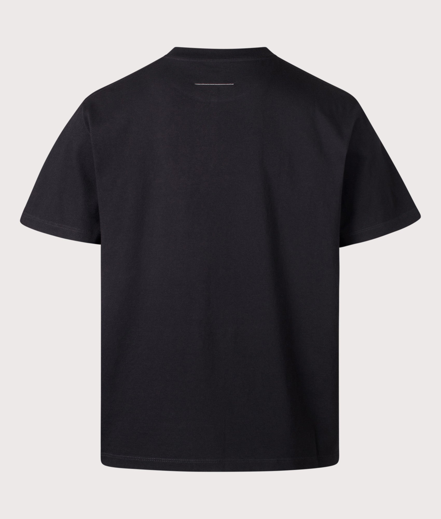 MM6 Maison Margiela Relaxed Fit Six Print T-Shirt in Black at EQVVS Menswear. Back shot.