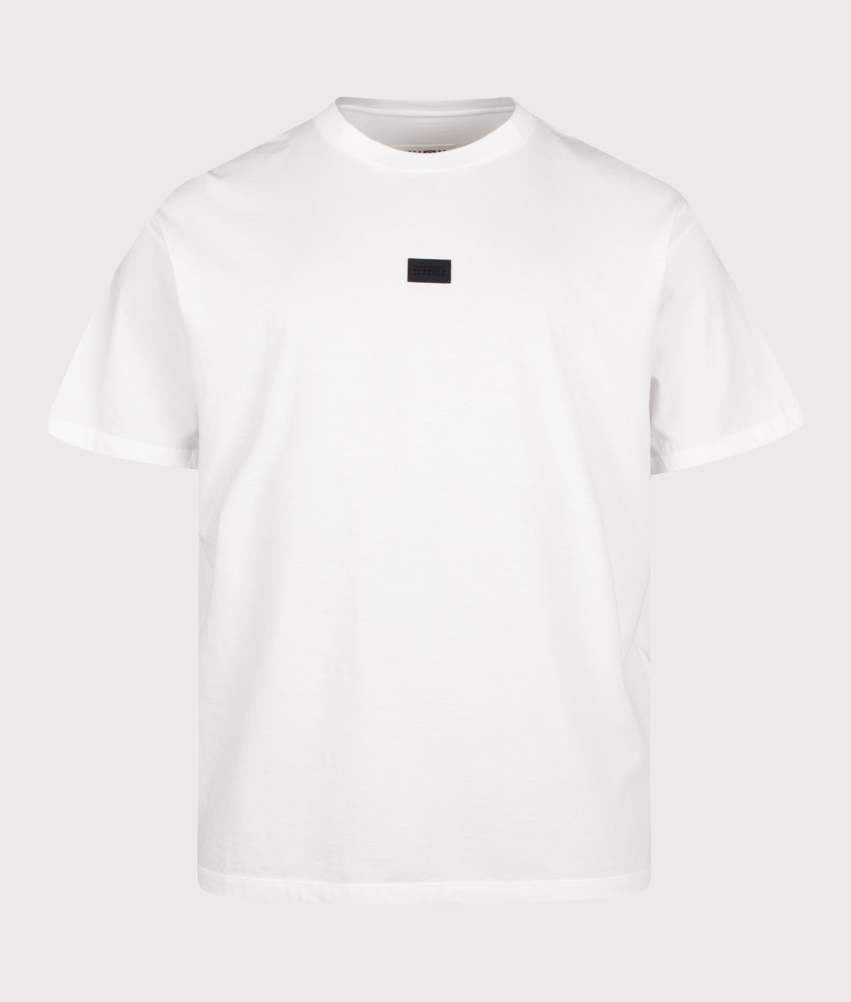 MM6 Maison Margiela Relaxed Fit Numeric T-Shirt in White at EQVVS Menswear. Front shot.