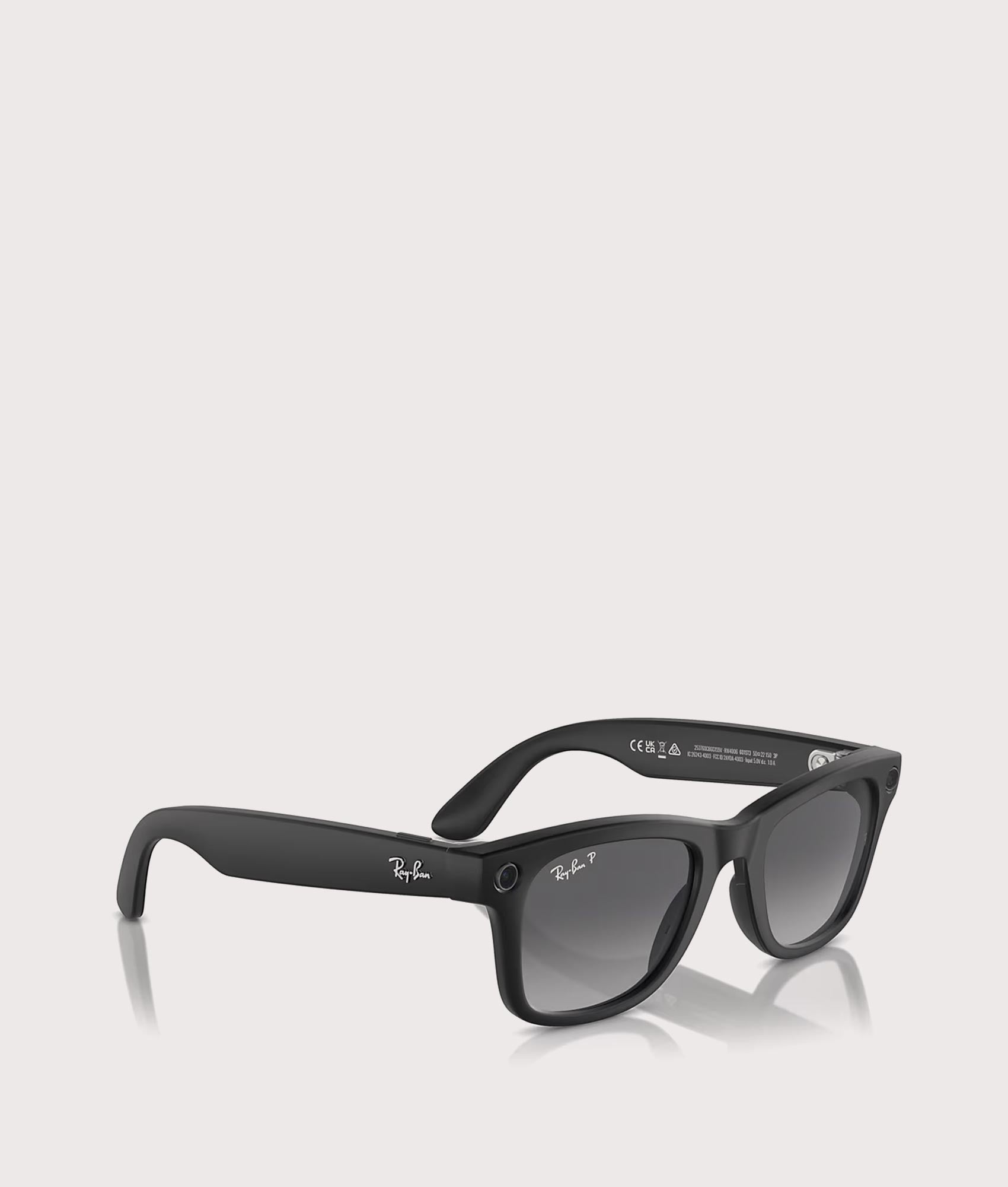 Meta Wayfarer Sunglasses. Shot by EQVVS. Side angled shot.