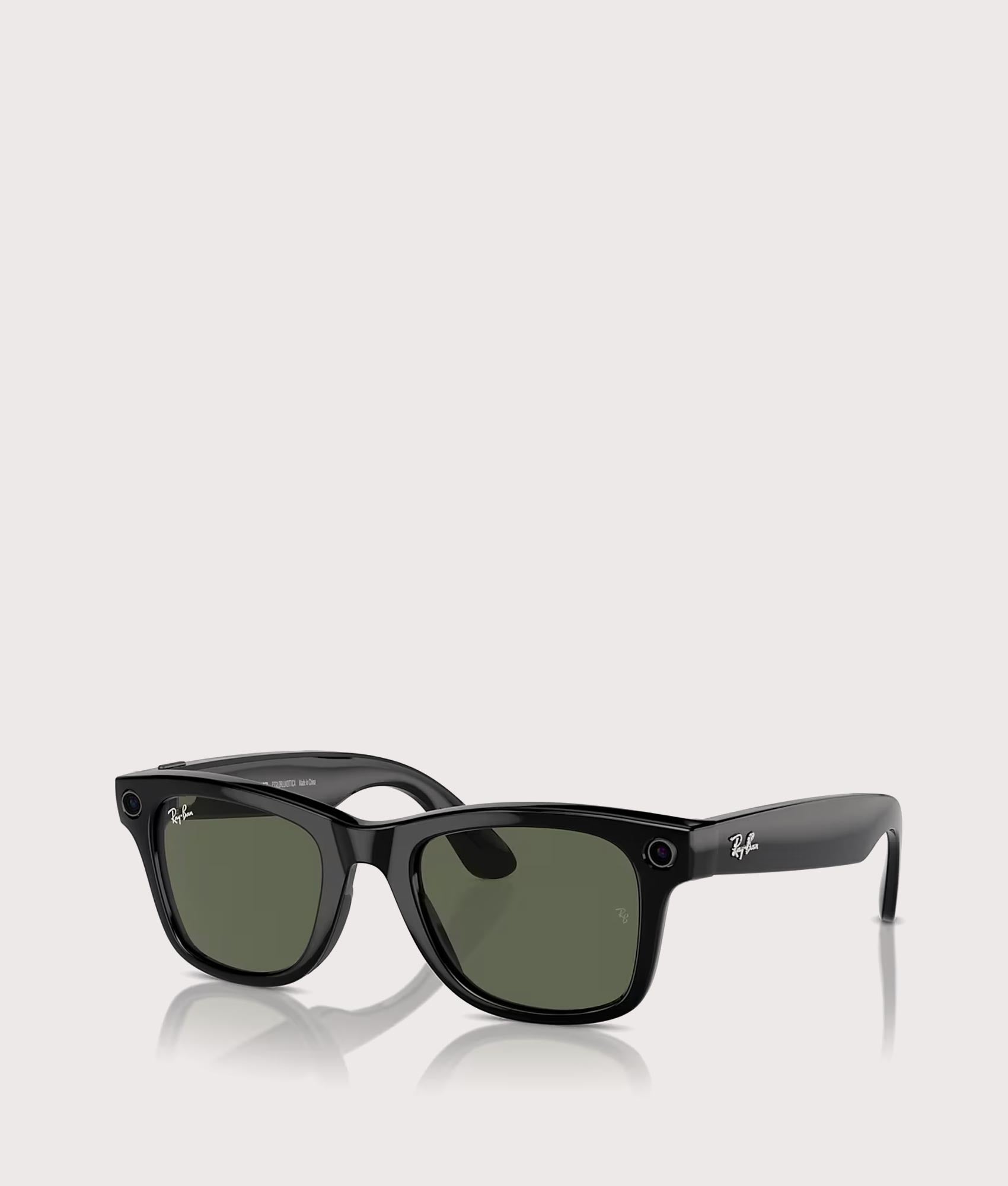 Meta Wayfarer Sunglasses. Shot by EQVVS. Angled front shot.