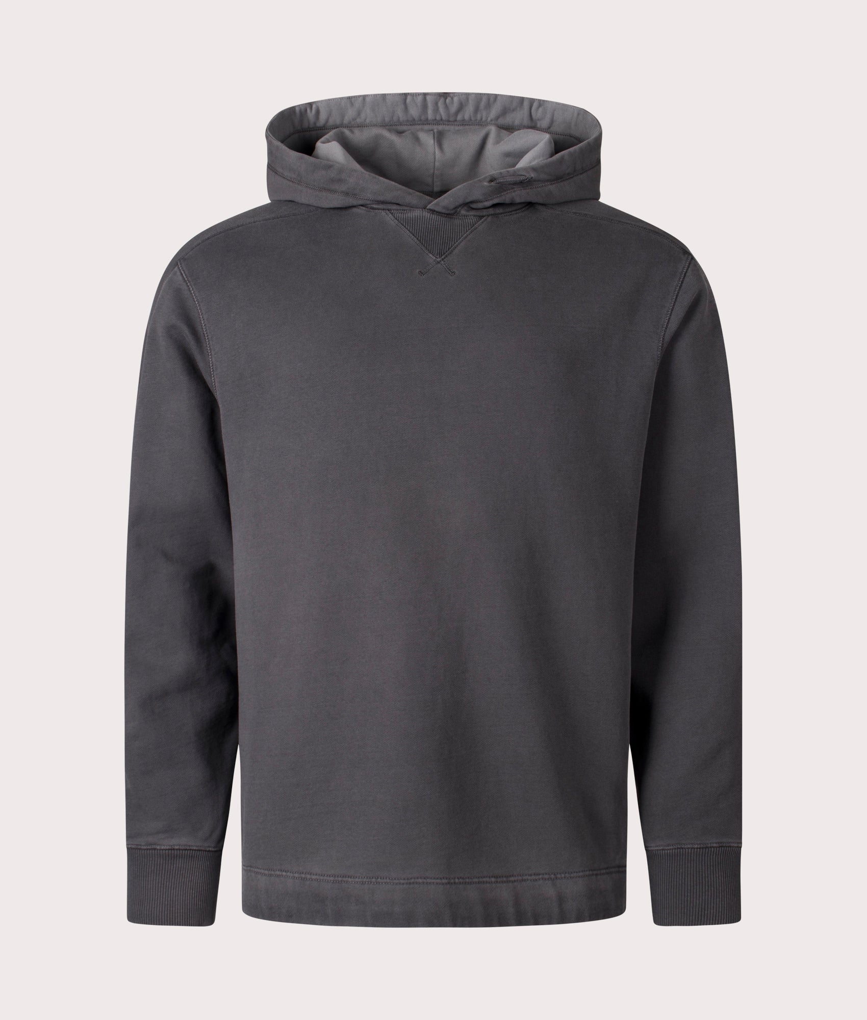 Airbrushed Garment Dyed Sweatshirt in Black by Ten C at EQVVS Menswear. Front Angle Shot.
