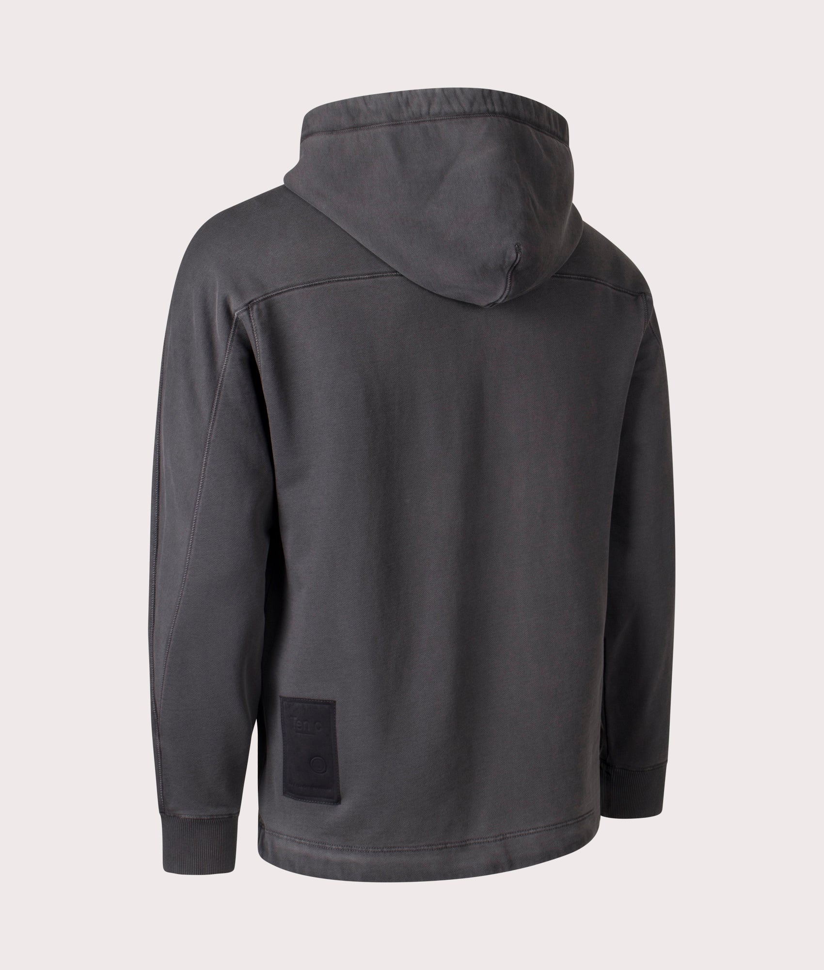 Airbrushed Garment Dyed Sweatshirt in Black by Ten C at EQVVS Menswear. Side Back Shot.