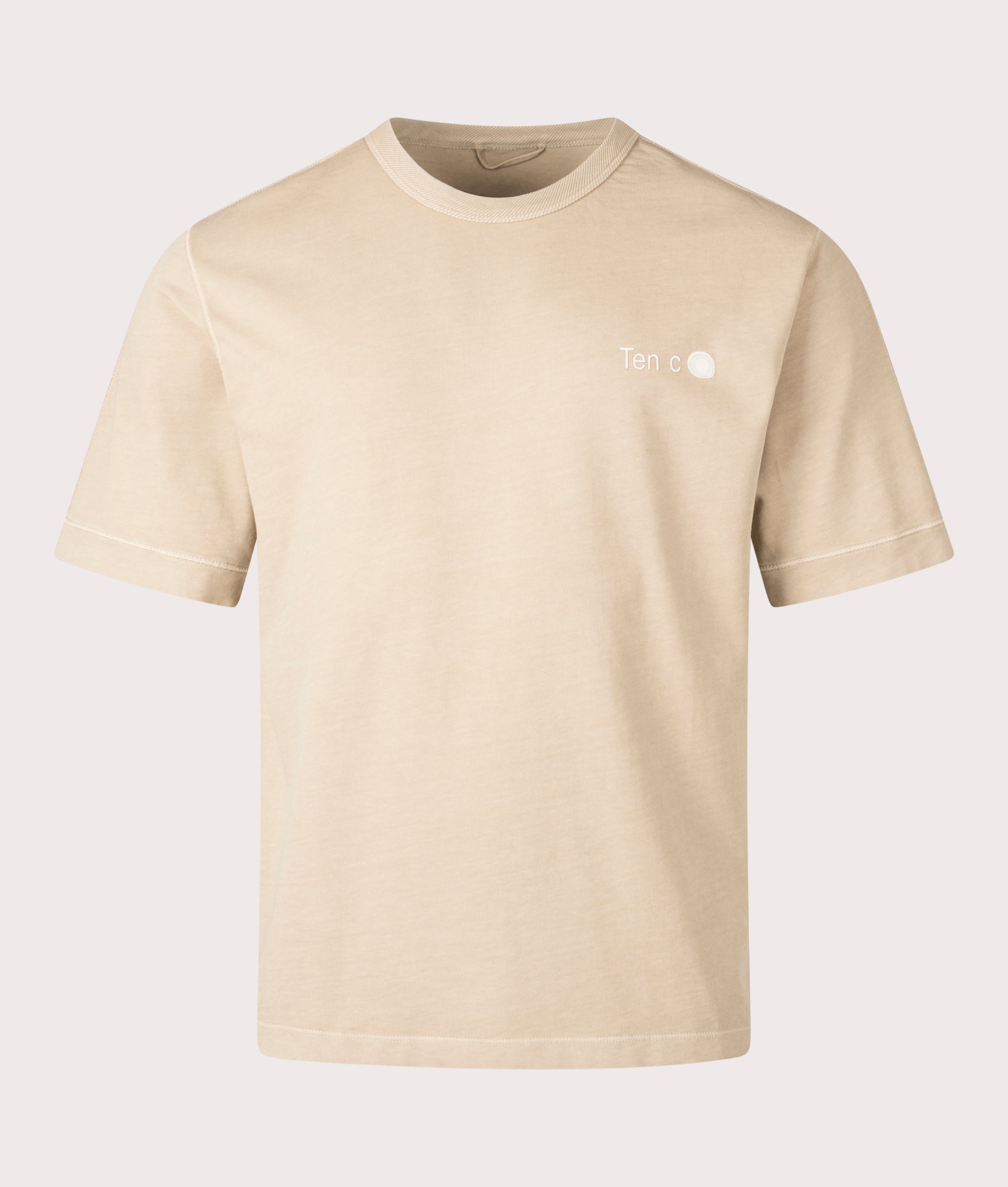 Ten c Mineral Garment Dyed T-Shirt, 100% Cotton in Terracotta at EQVVS. Front shot. 