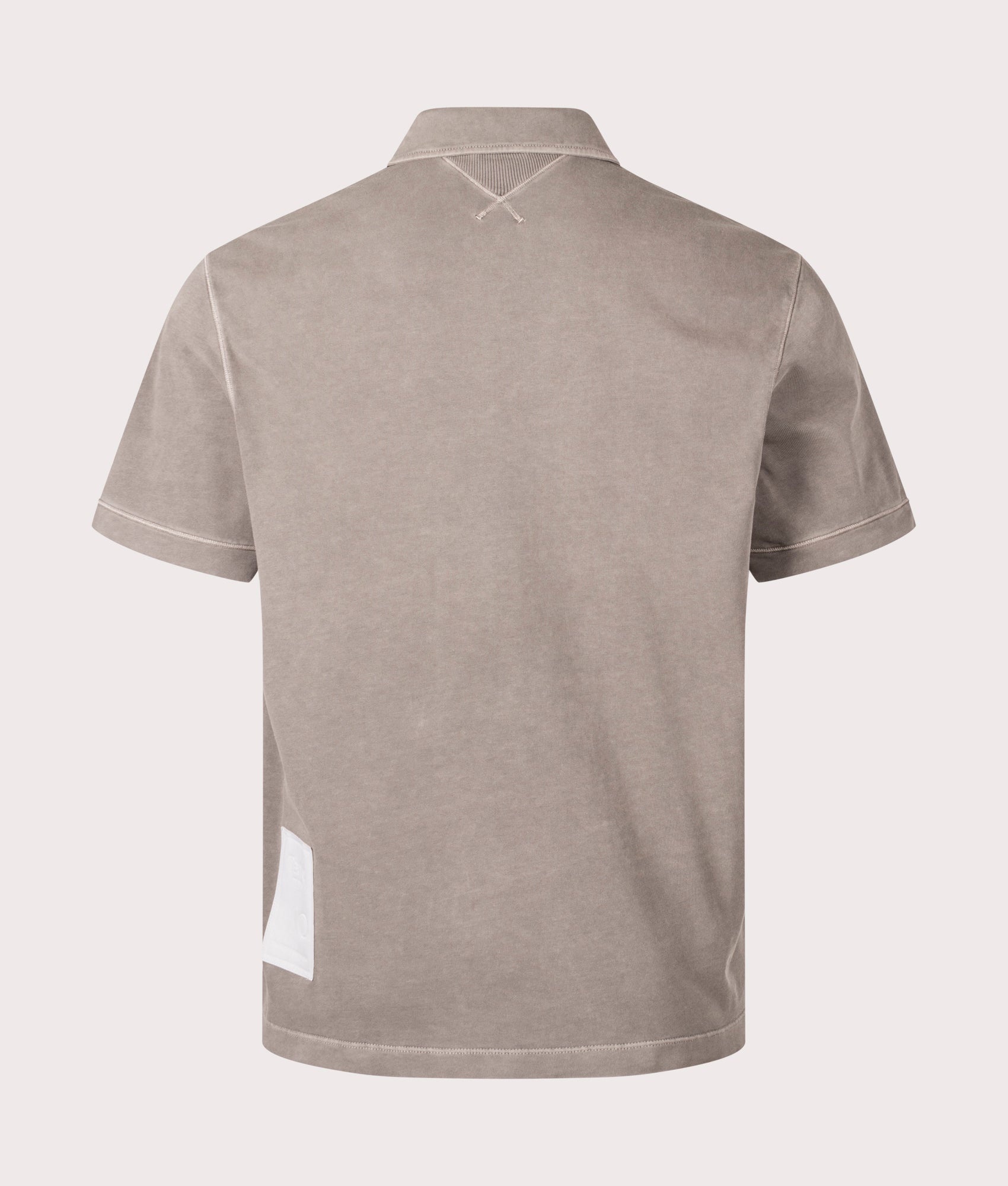 Mineral Garment Dyed Polo Shirts in Iron Grey by Ten C at EQVVS Menswear. Back Shot.