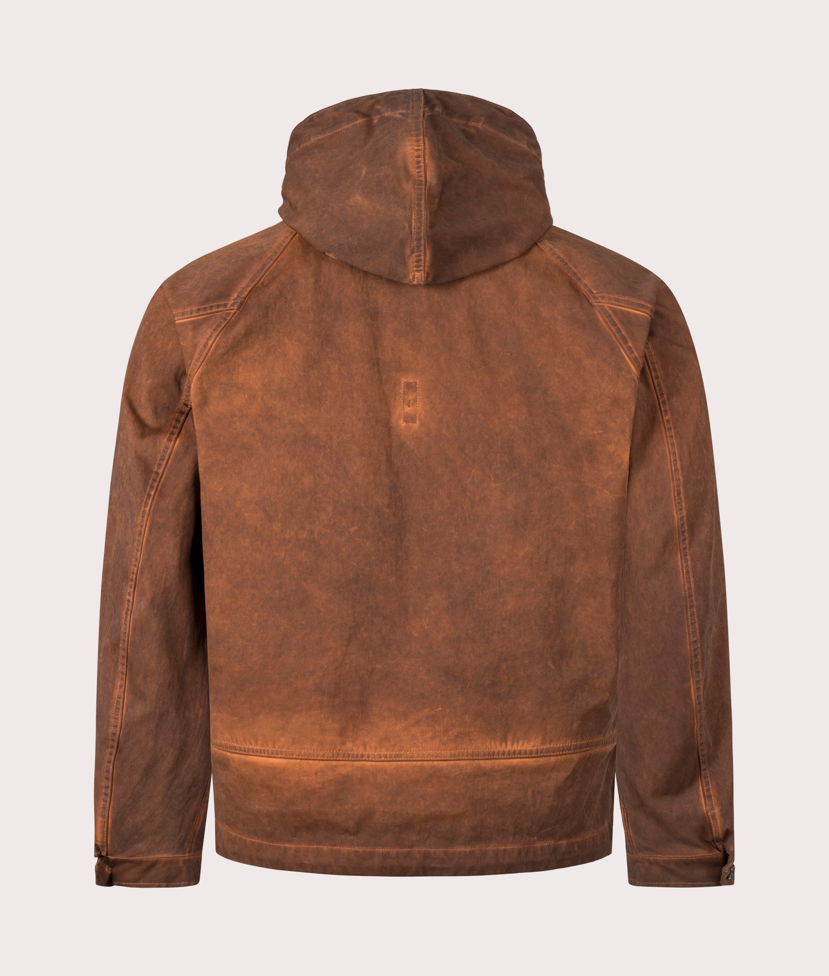 Fade Dyed Anorak Jacket by Ten c in Brown. Shot by EQVVS. Back shot.