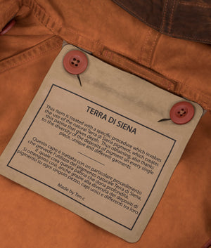 Fade Dyed Anorak Jacket by Ten c in Brown. Shot by EQVVS. Internal detail shot.