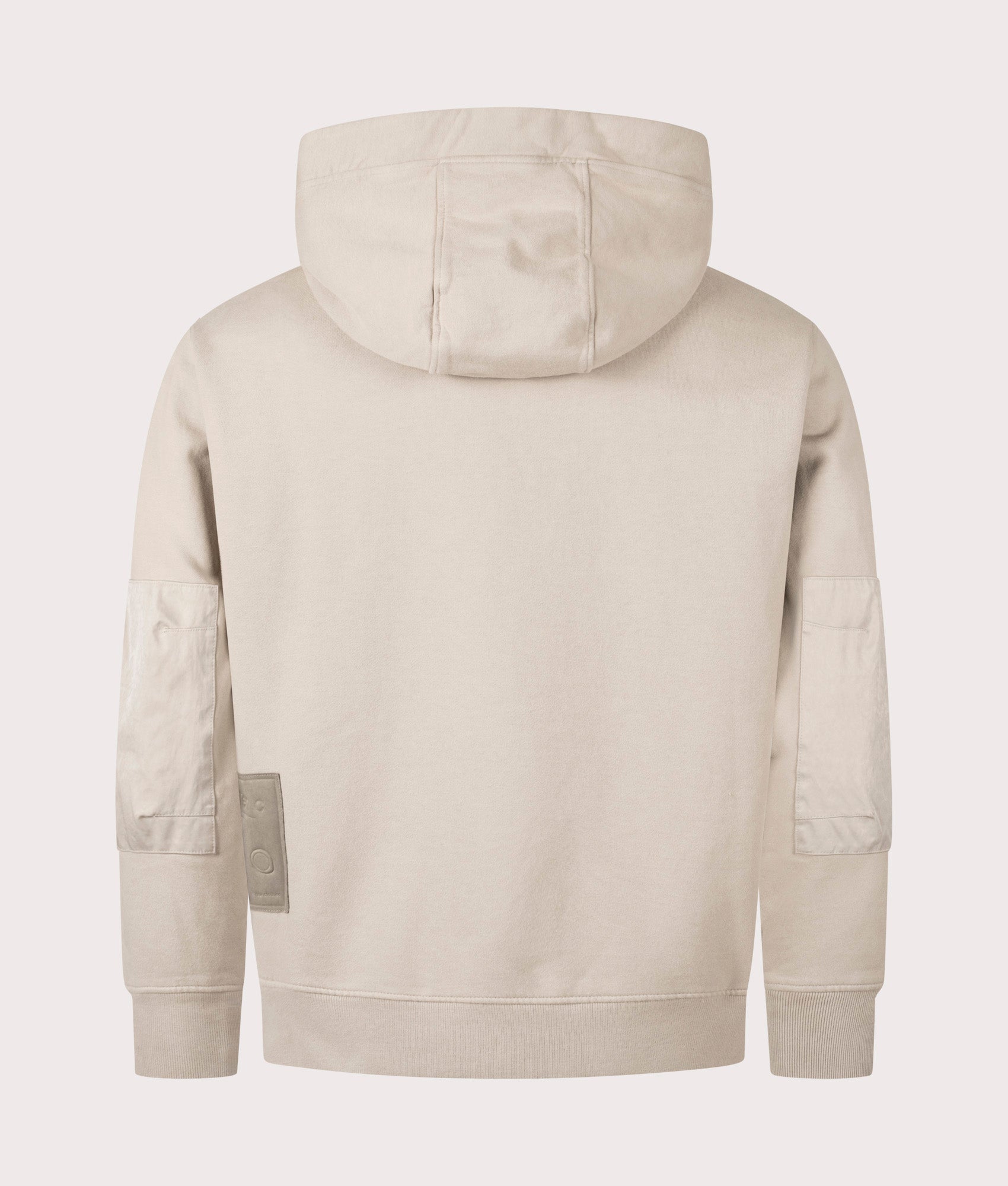 Felpa Chiusa Cappuccio Sweatshirt by Ten c in Pale Taupe. Shot by EQVVS. Back  shot.