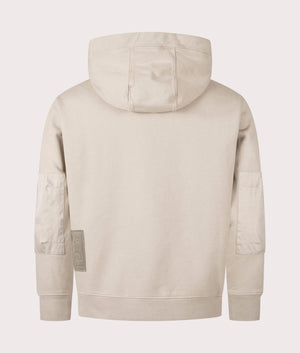 Felpa Chiusa Cappuccio Sweatshirt by Ten c in Pale Taupe. Shot by EQVVS. Back  shot.