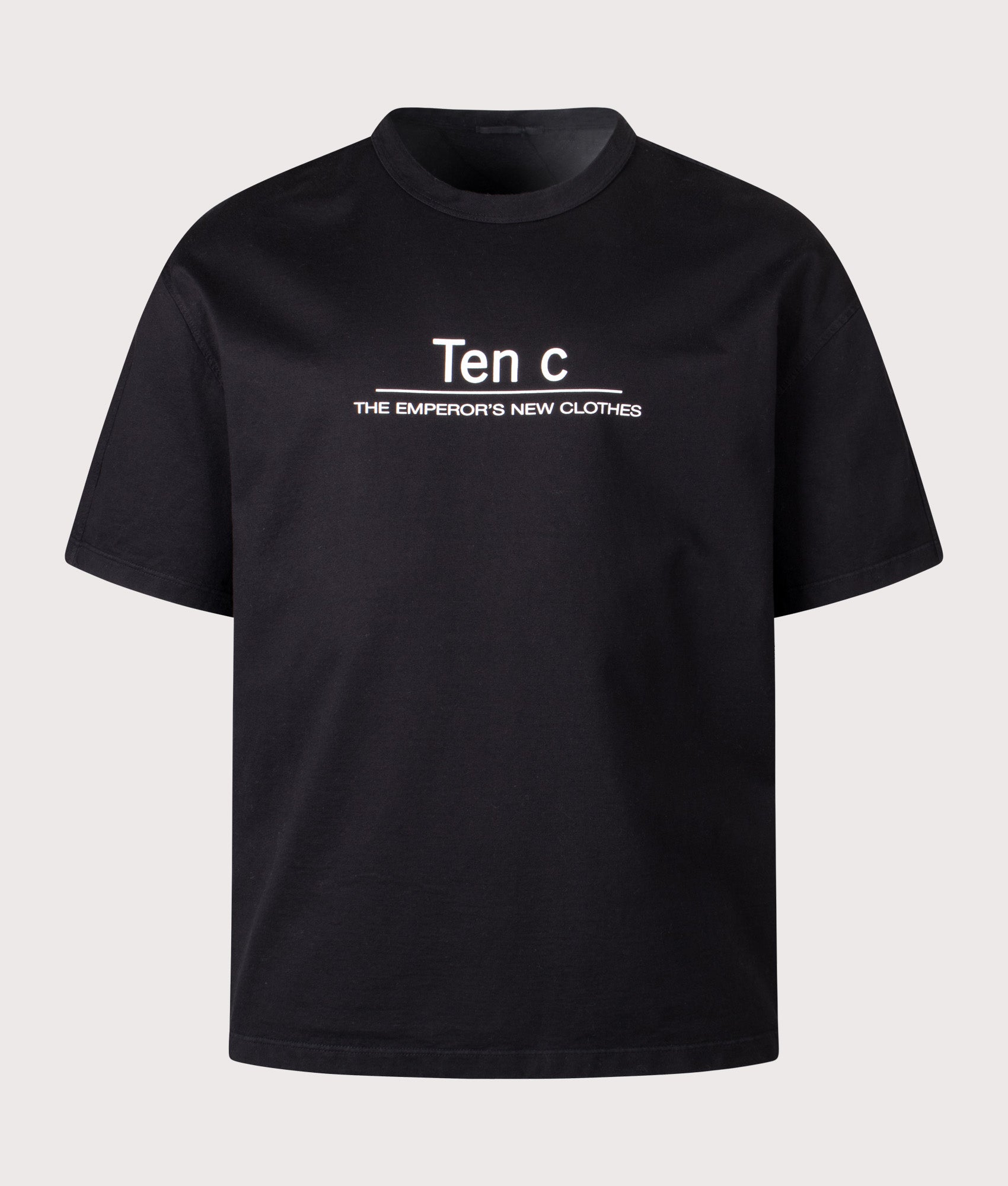 Manica Corta T-Shirt in Black | 100% Cotton | Ten c | EQVVS | Front shot 