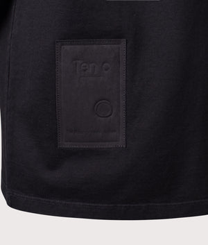 Manica Corta T-Shirt in Black | 100% Cotton | Ten c | EQVVS | Front detail shot 