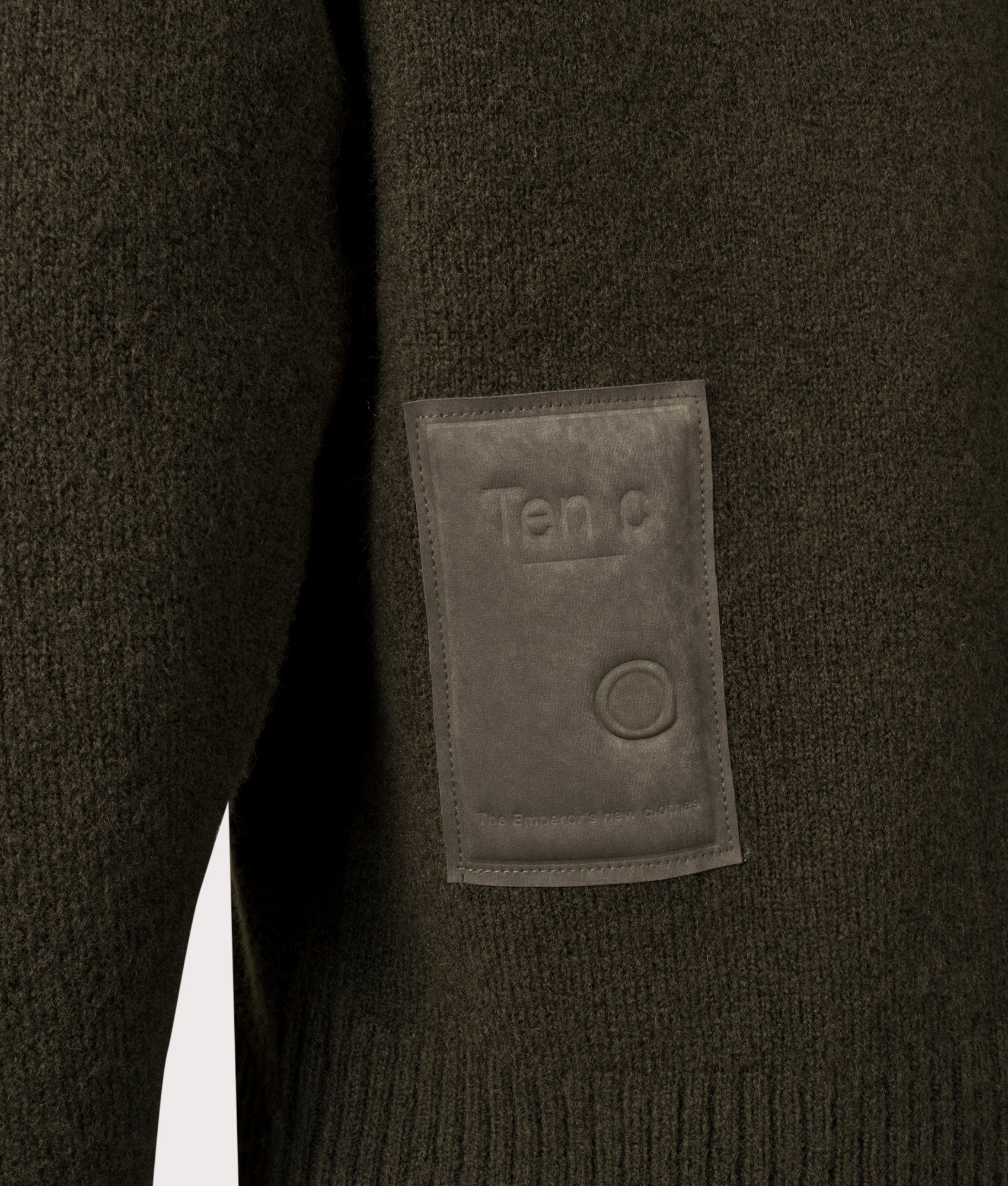 Maglia Con Cappuccio Hoodie by Ten c in Green Lizard. Shot by EQVVS. Detail shot.