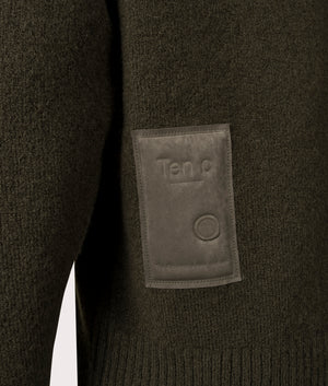 Maglia Con Cappuccio Hoodie by Ten c in Green Lizard. Shot by EQVVS. Detail shot.