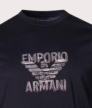 Emporio Armani Multi Eagle Logo T-Shirt Black EQVVS, Detail
