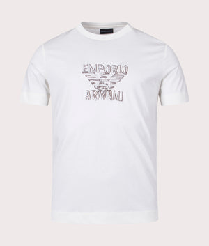Multi Logo Eagle T-Shirt White Emporio Armani EQVVS, Front