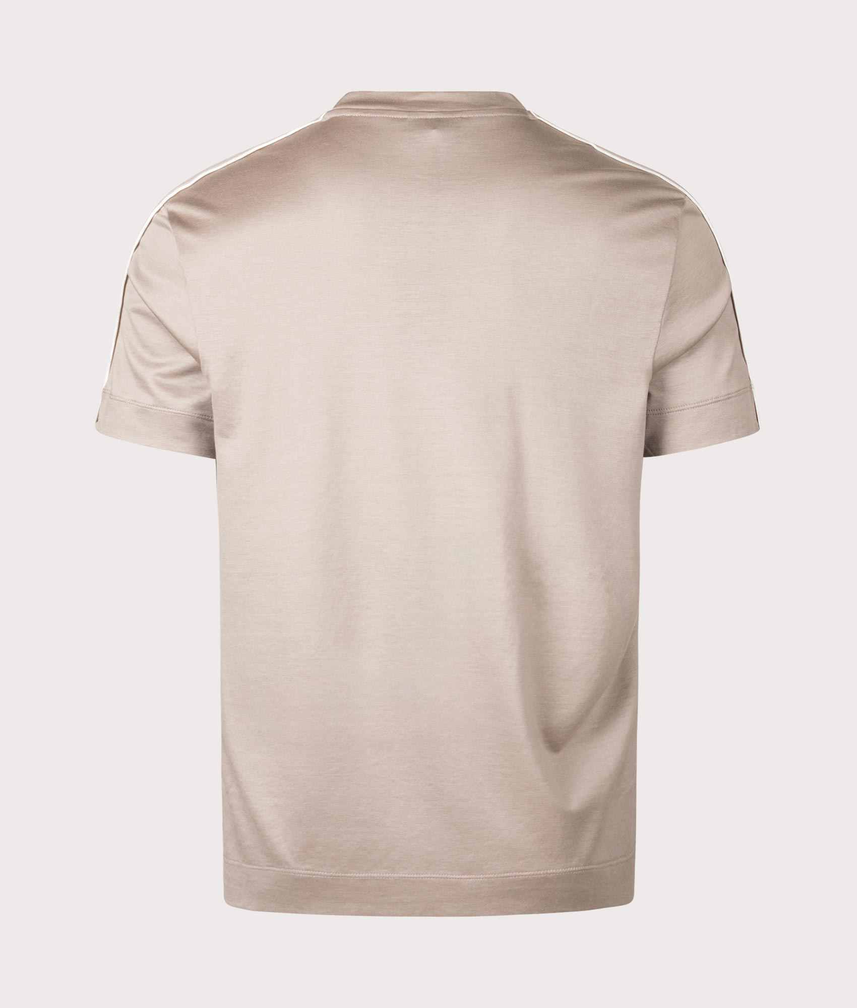 Tape logo T-Shirt in Moon Rock by Emporio Armani. EQVVS Back Angle Shot.