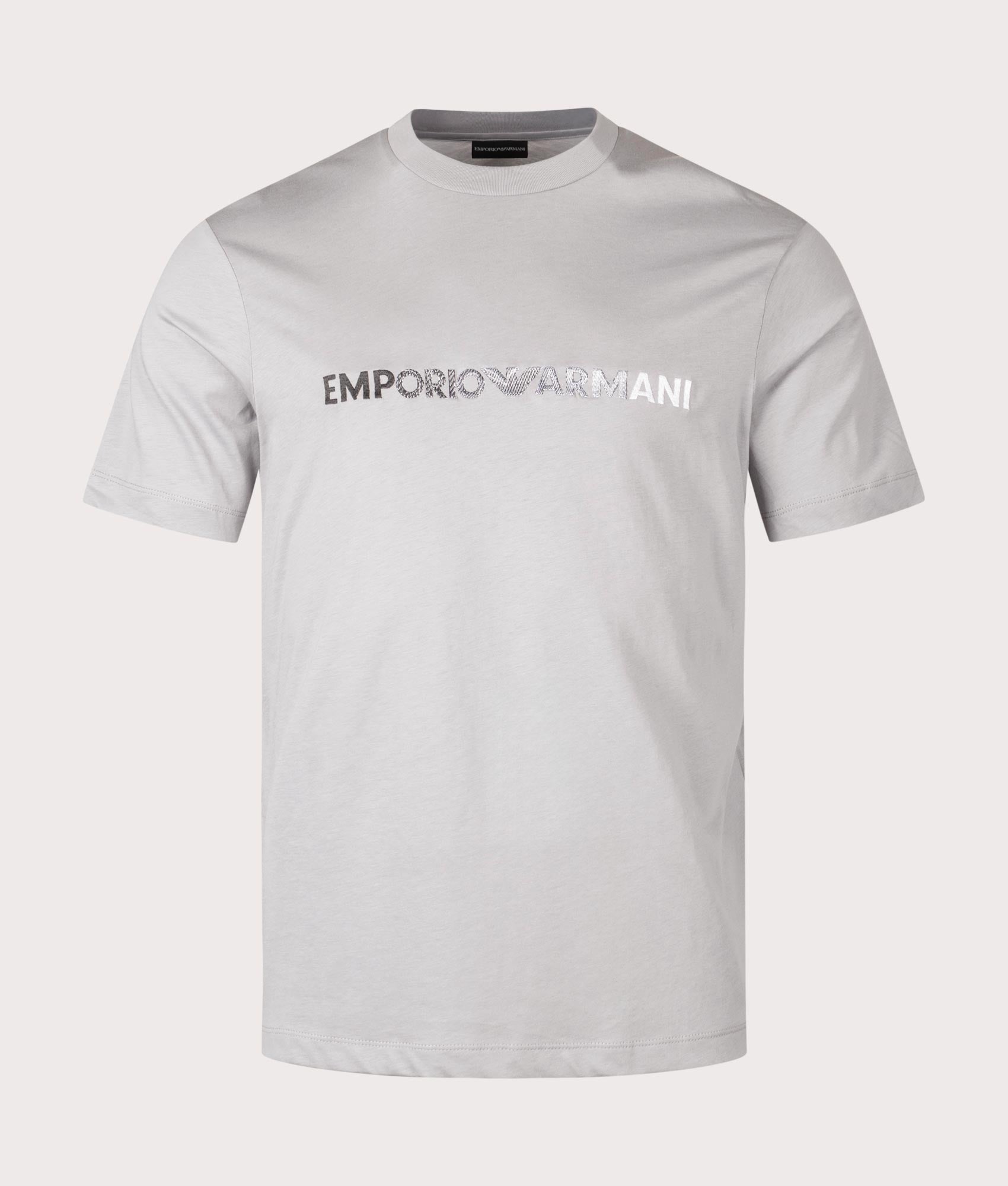 Embroidered logo T-Shirt in Drawing Alloy. EQVVS Front Angle Shot.