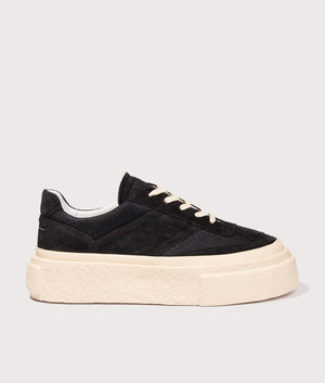 MM6 Platform Sneakers by MM6 in Black. Shot by EQVVS. Front shot.