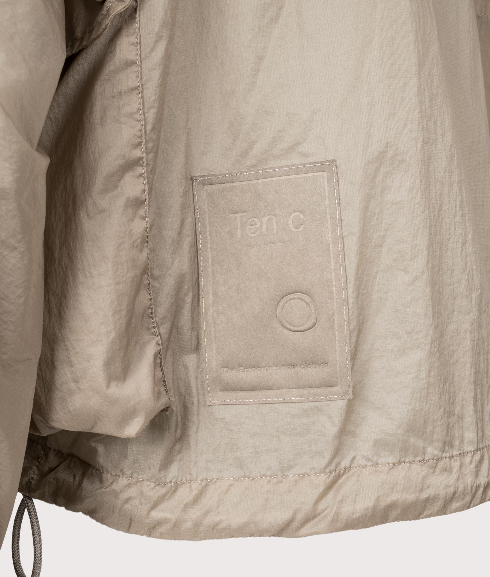 Skye Ten Anorak Jacket in Taupe Pillido | Ten C | EQVVS | Back detail shot 