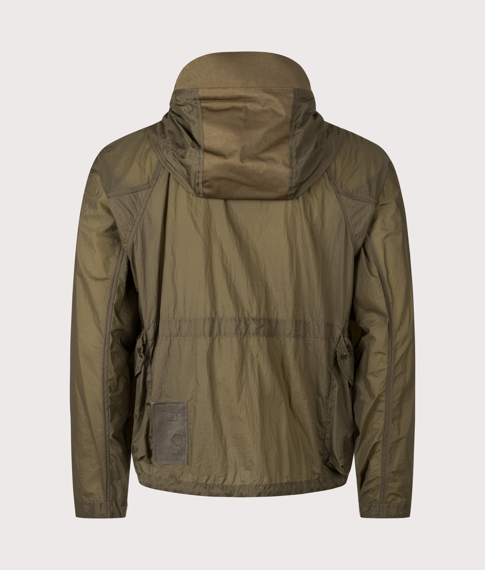 Skye Ten Anorak Jacket by Ten c in Oliva Scuro. Shot by EQVVS. Back shot.